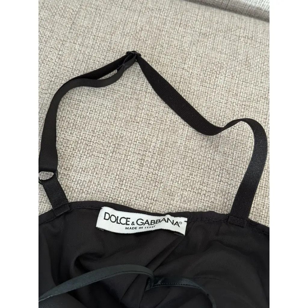 Dolce & Gabbana D&G Black Sequin Bra Strap Satin Trim Bodycon Dress IT40 Size S / US 4 / IT 40 - 7 Thumbnail