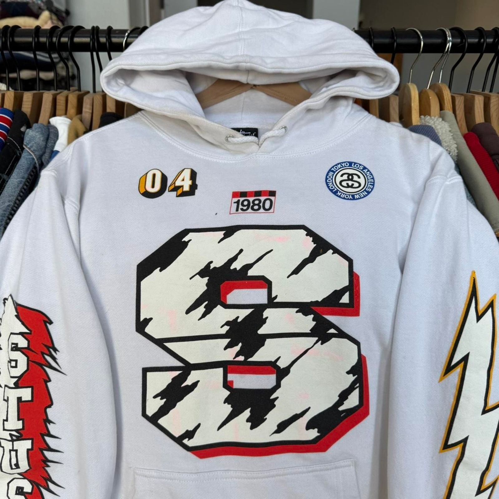 Stussy Vintage Y2K Stussy All Over Print Hoodie RARE Size US S / EU 44-46 / 1 - 2 Thumbnail