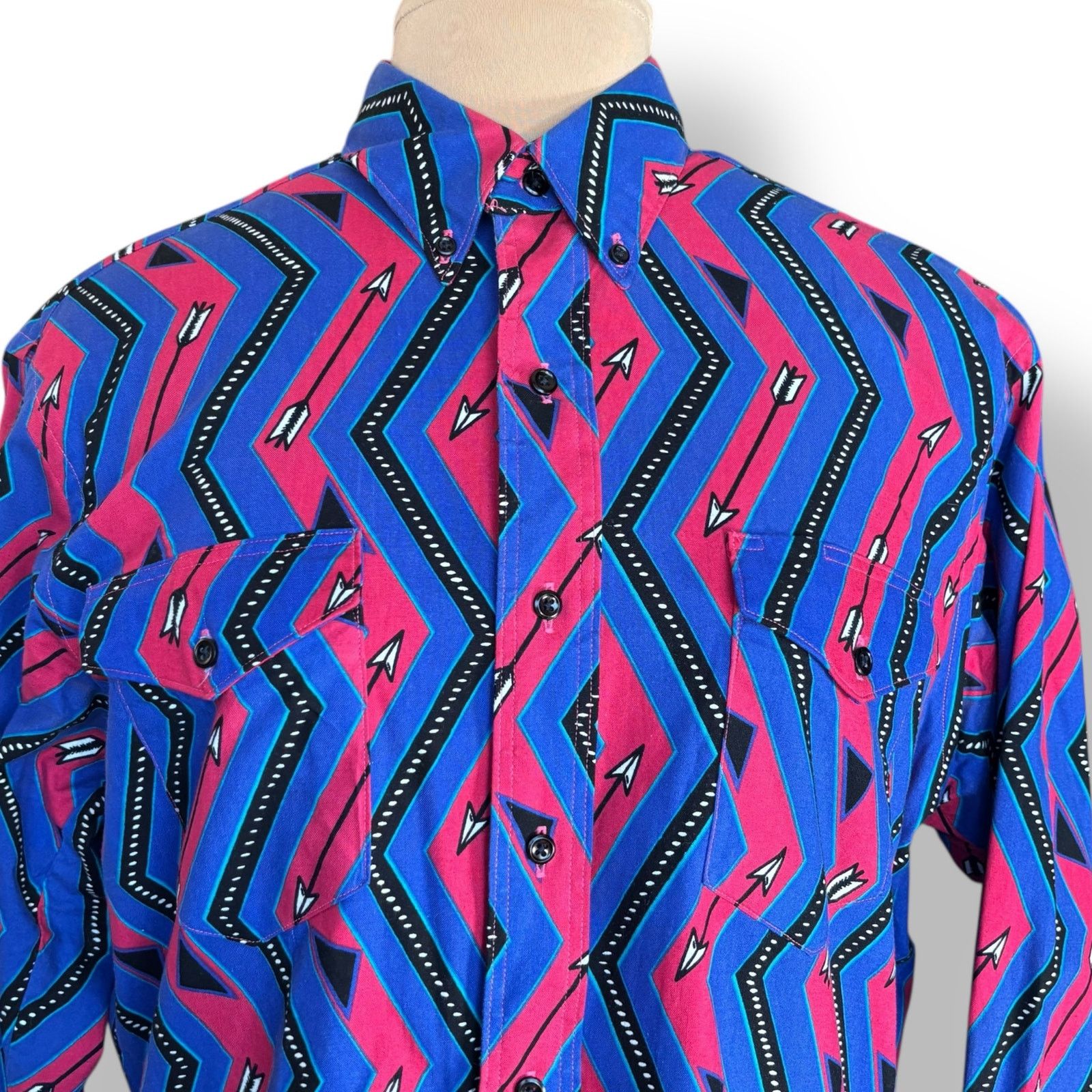 Wrangler Vintage 90s Wrangler Western Shirt Cowboy Cut Long Sleeve Size US L / EU 52-54 / 3 - 1 Thumbnail