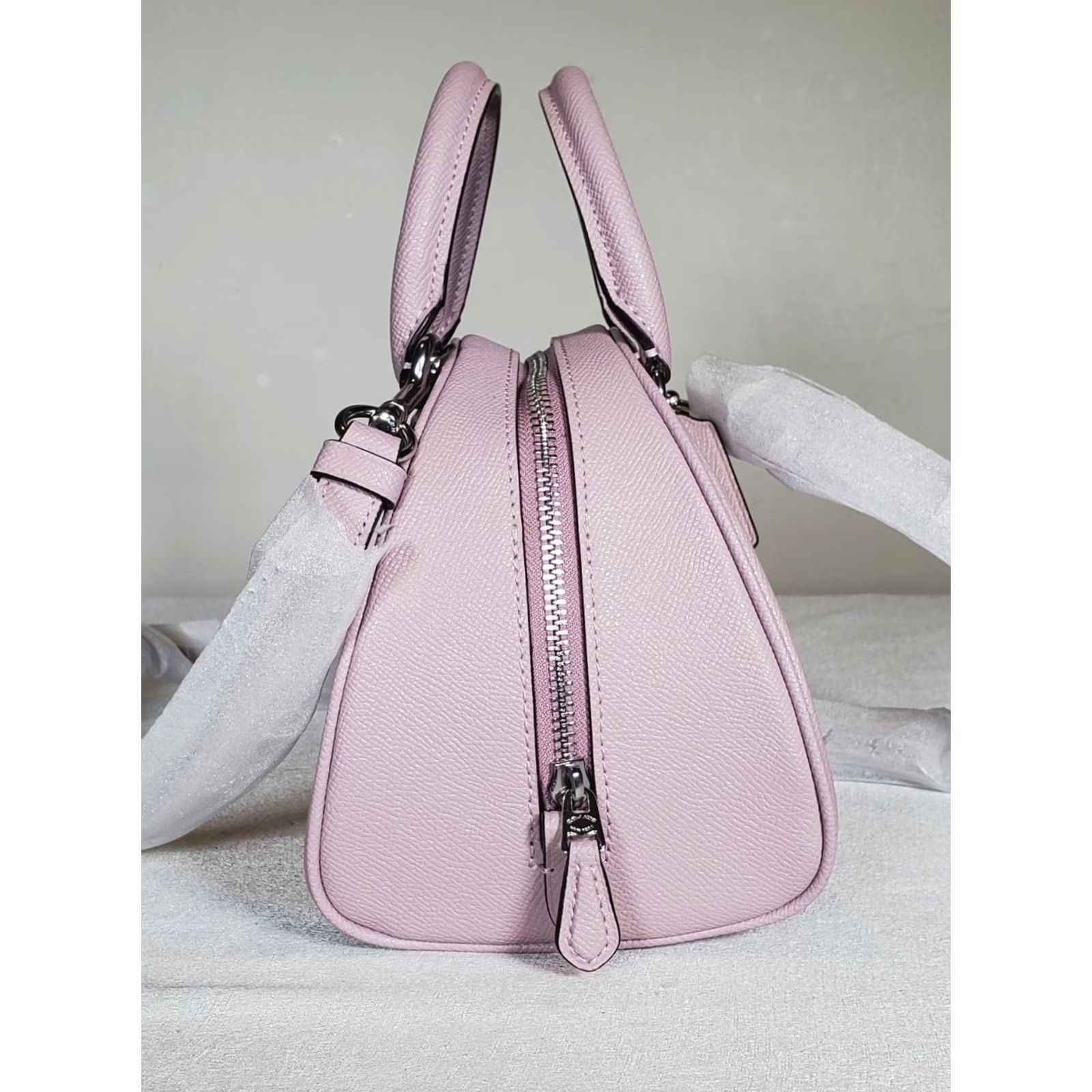 Coach COACH Sydney Satchel Crossbody Bag Ice Purple Crossgrain Leather CA202 New Women's Crossbody Bag Size ONE SIZE - 3 Thumbnail