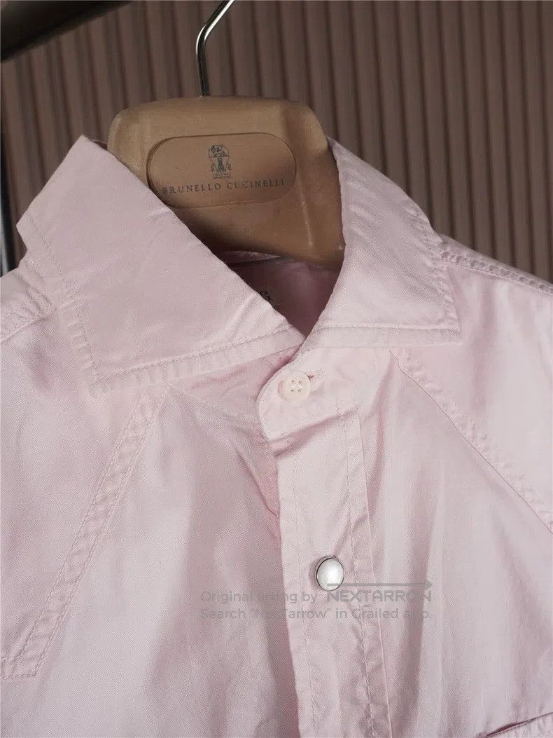 Brunello Cucinelli Brunello Cucinelli Jade扣Sea Island Cotton Shirt Size US S / EU 44-46 / 1 - 2 Thumbnail