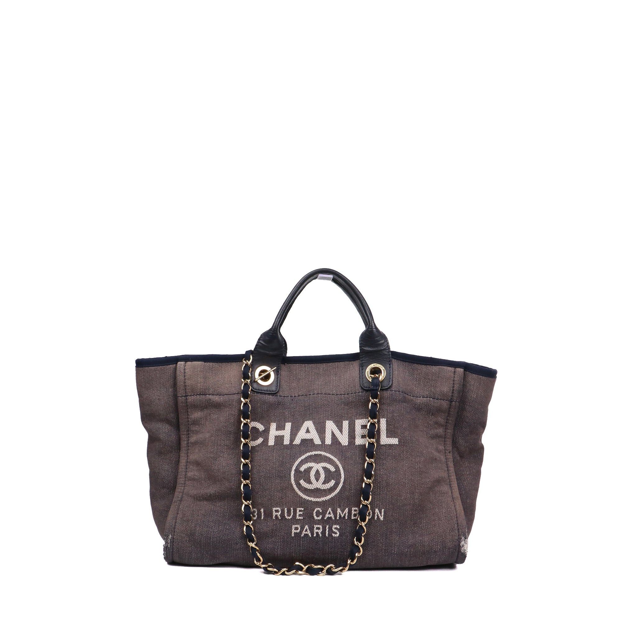 Chanel CHANEL - Chanel Deauville tote bag in navy blue canvas Size ONE SIZE - 1 Thumbnail