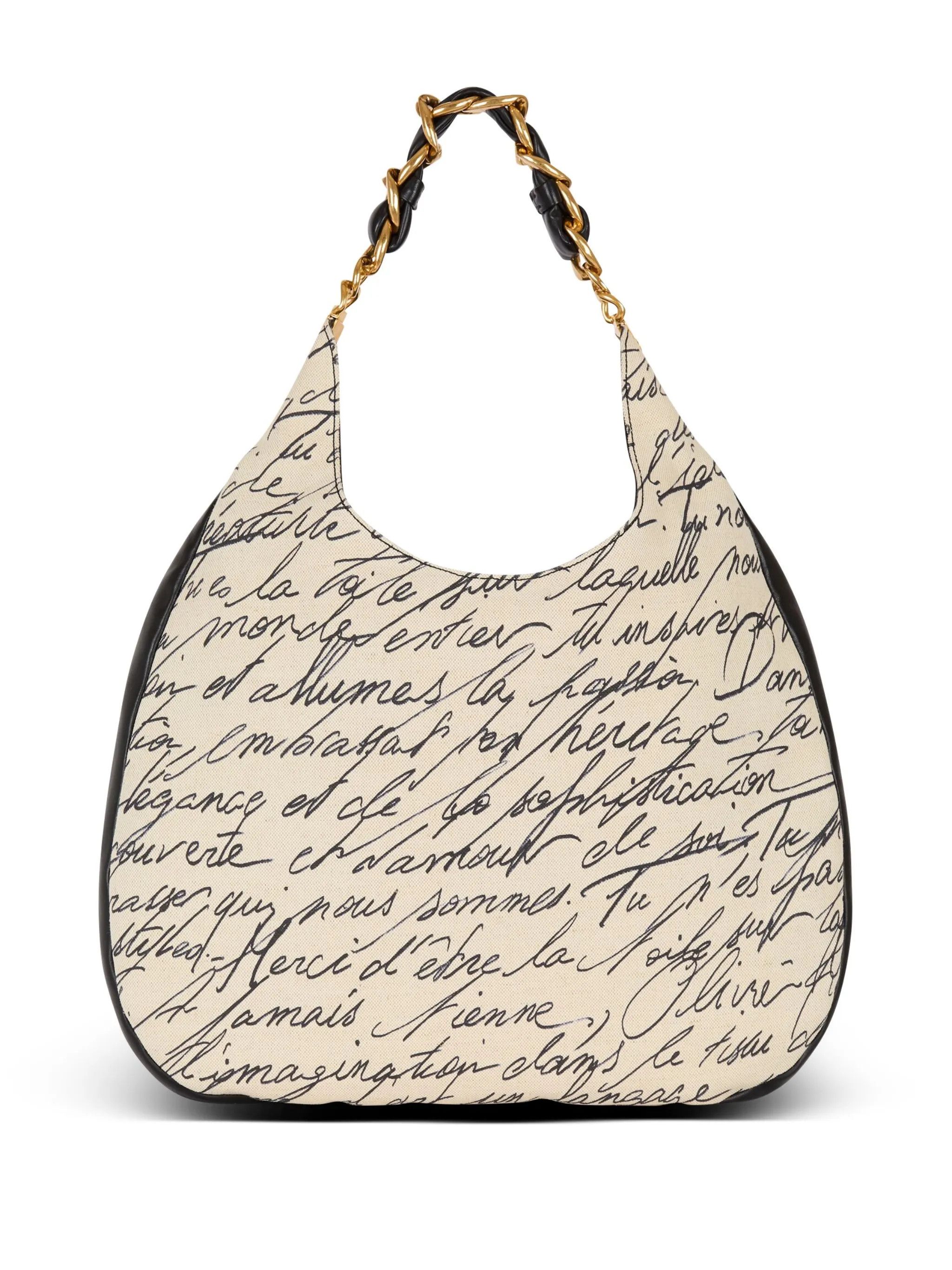 Balmain o1srvl11e1125 Size: OS / Soft Hobo Shoulder Bag White/Black Size ONE SIZE - 3 Thumbnail