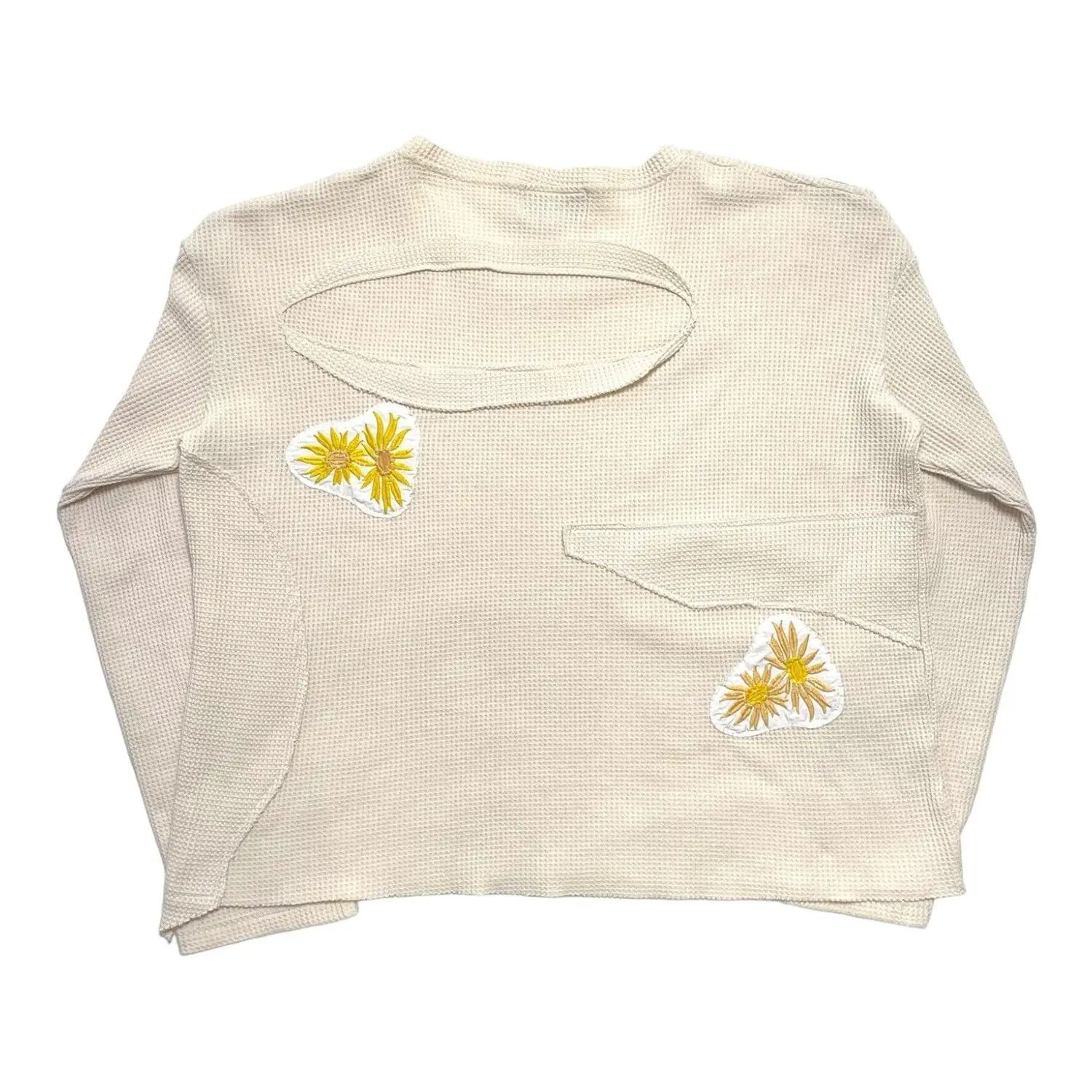 Who Decides War Knitted Flower Crewneck Sweatshirt Natural Size US M / EU 48-50 / 2 - 2 Thumbnail