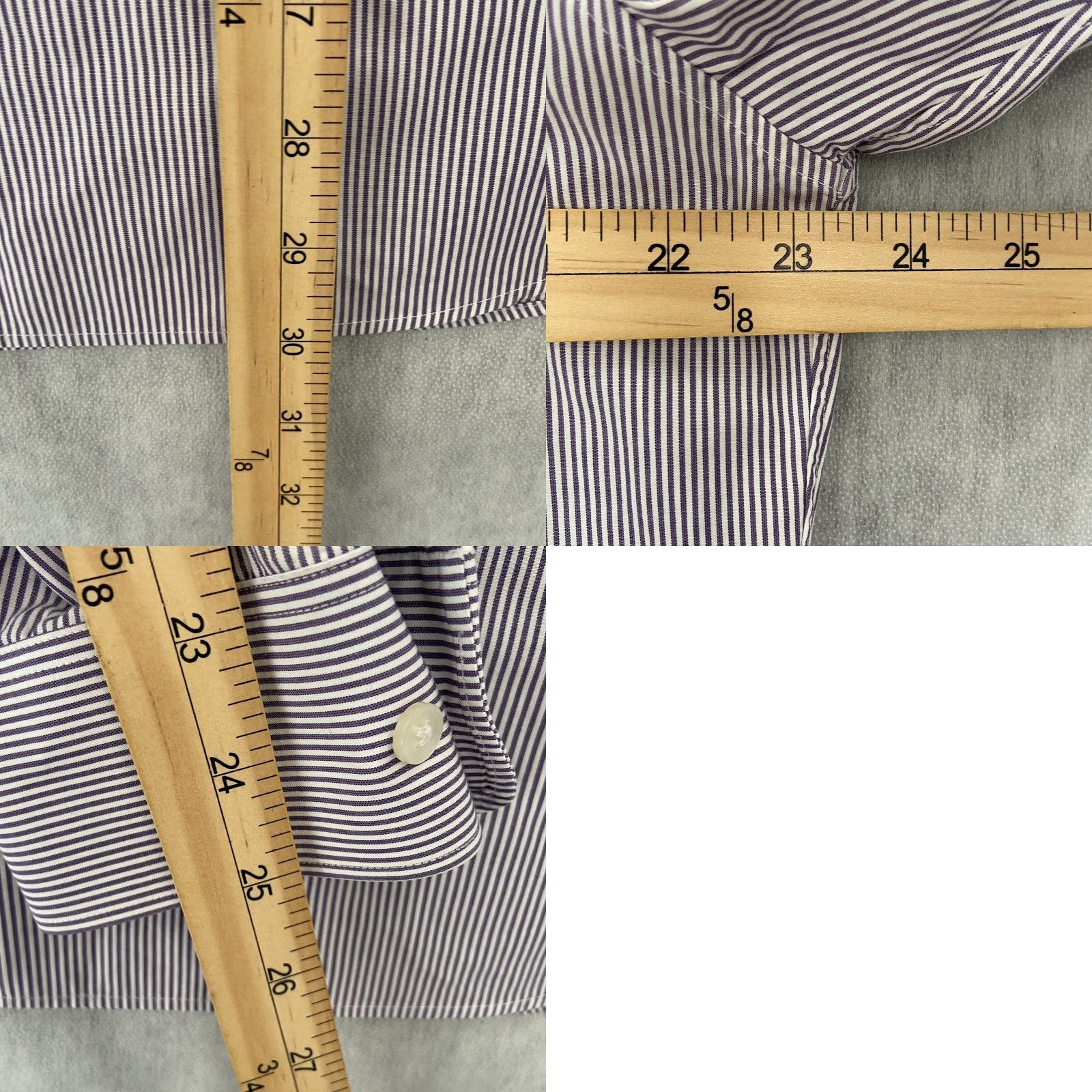 John Varvatos John Varvatos Button-Up Shirt Adult 17 Purple Striped Long Sleeve Slim Fit Mens Size US XL / EU 56 / 4 - 8 Thumbnail