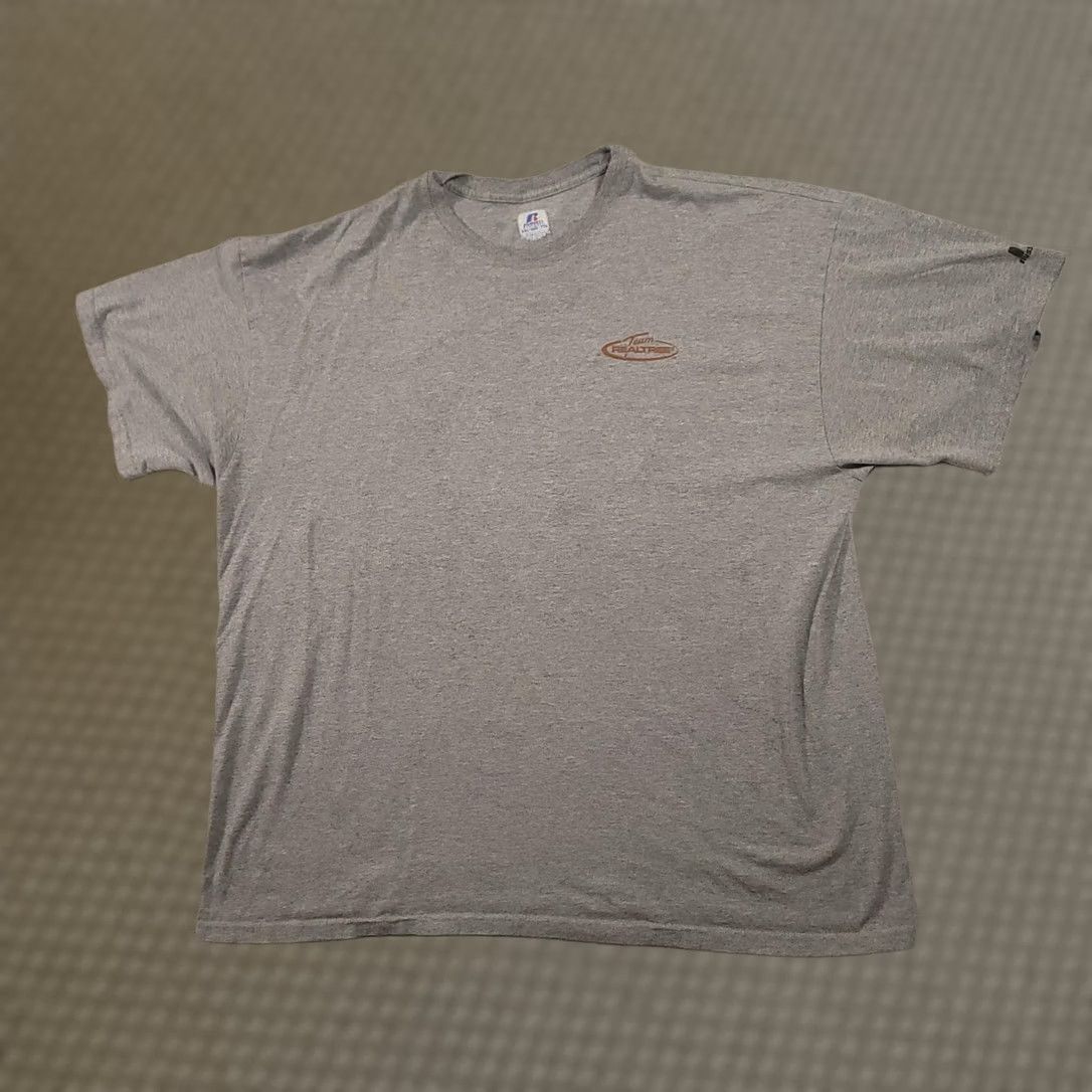 Russell Athletic VINTAGE Team Realtree Shirt Mens 2XL Gray Russell Athletic Hunting Outdoors Logo Graphic Print Crew Neck Short Sleeve Mens Size US XXL / EU 58 / 5 - 1 Thumbnail