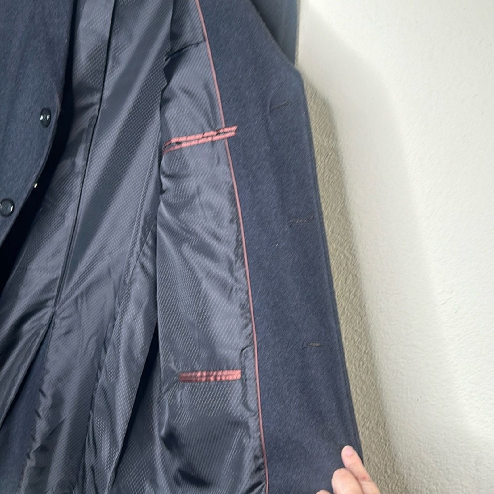 Kenneth Cole Kenneth Cole Wool Single-Breasted Pea Coat Grey Size 44R Size US M / EU 48-50 / 2 - 5 Thumbnail