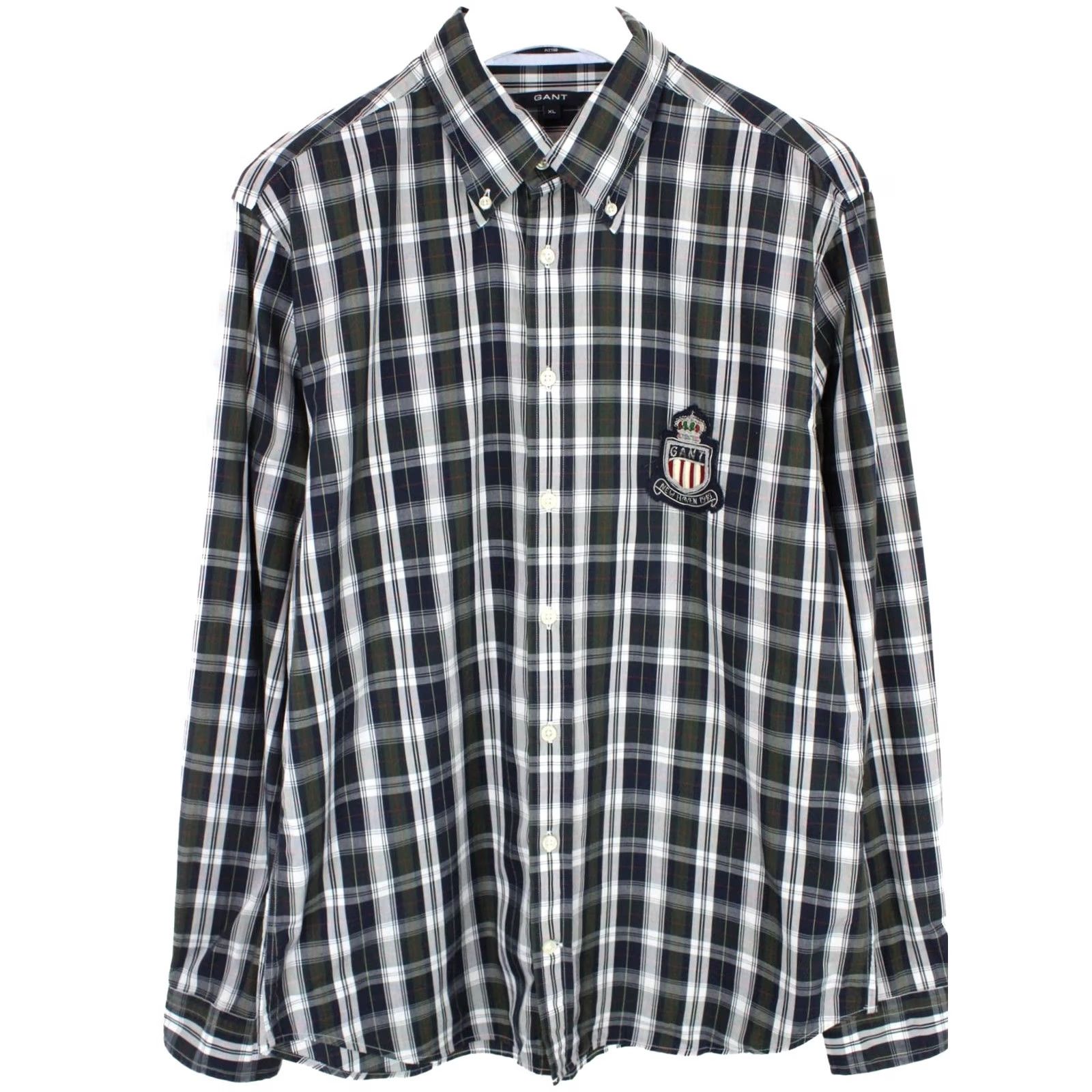 Gant GANT 50's Poplin Fitted Shirt Men XL Casual Plaid Button-Down Shirt Size US XL / EU 56 / 4 - 2 Thumbnail