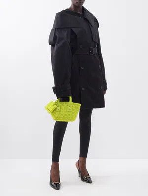 Balenciaga o1y0625 Size : OS / Double Handle Basket Bag in Lemon Green Size ONE SIZE - 5 Thumbnail