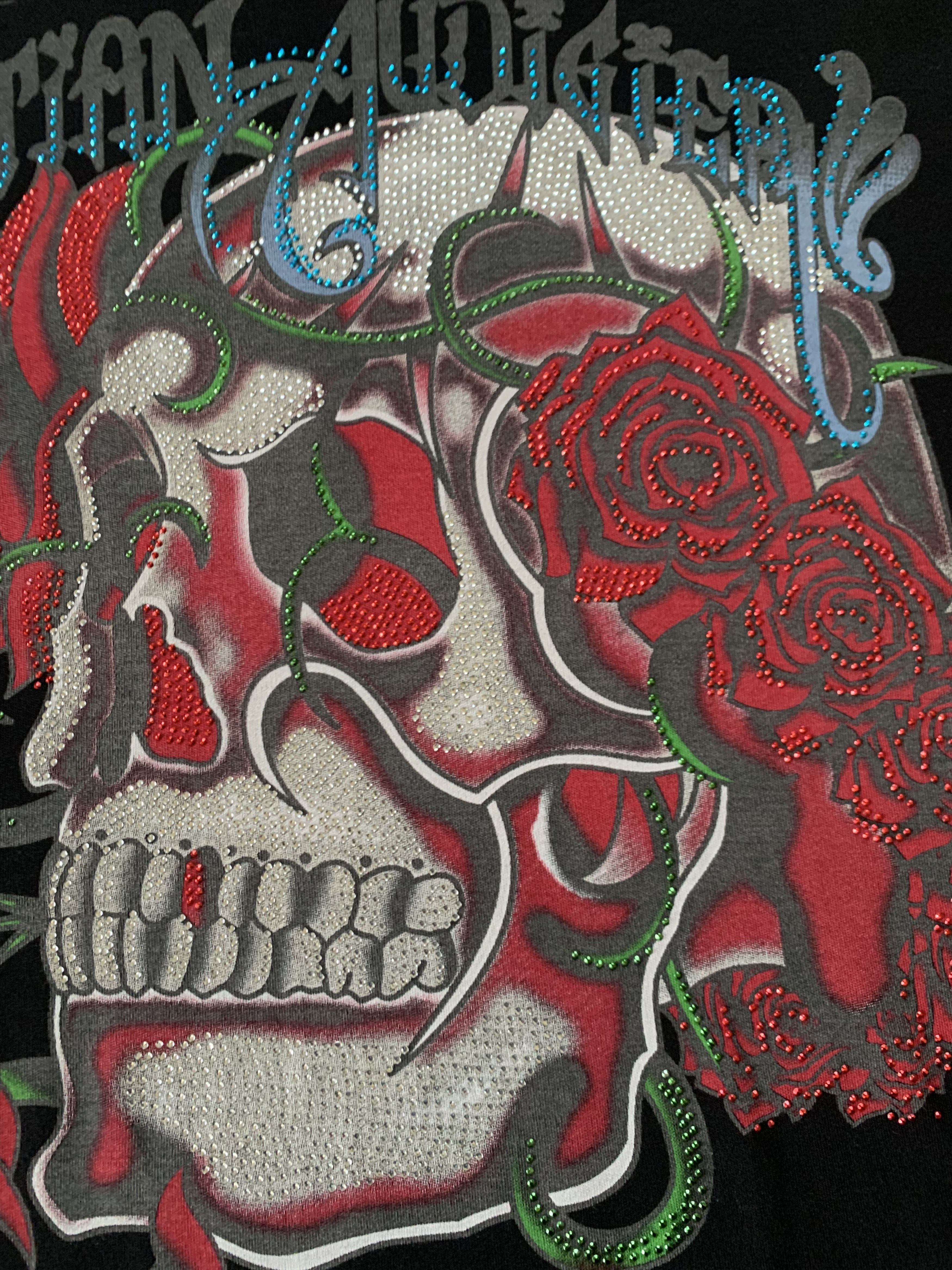 Christian Audigier × Ed Hardy × Vintage Ed Hardy Christian Audigier Black Printed T Shirt Size US XL / EU 56 / 4 - 8 Thumbnail