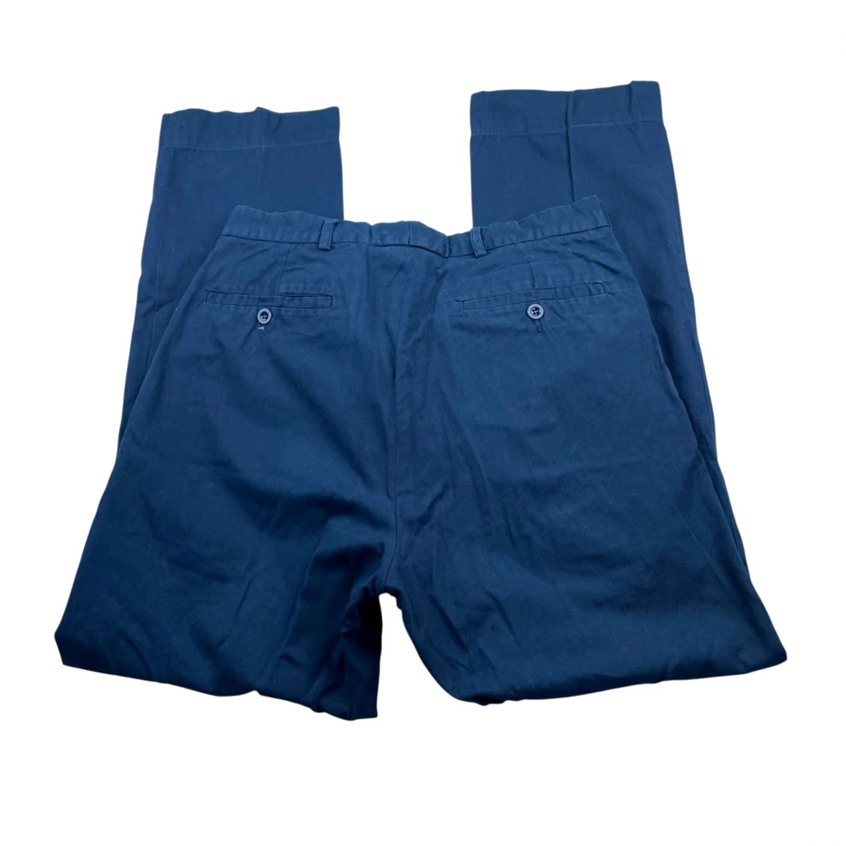 Hackett Hackett London Men's Chino Pants Navy Blue 100% Cotton Button-Fly Straight Front 32x30 Regular Size 32 Mens Size US 32 / EU 48 - 3 Thumbnail