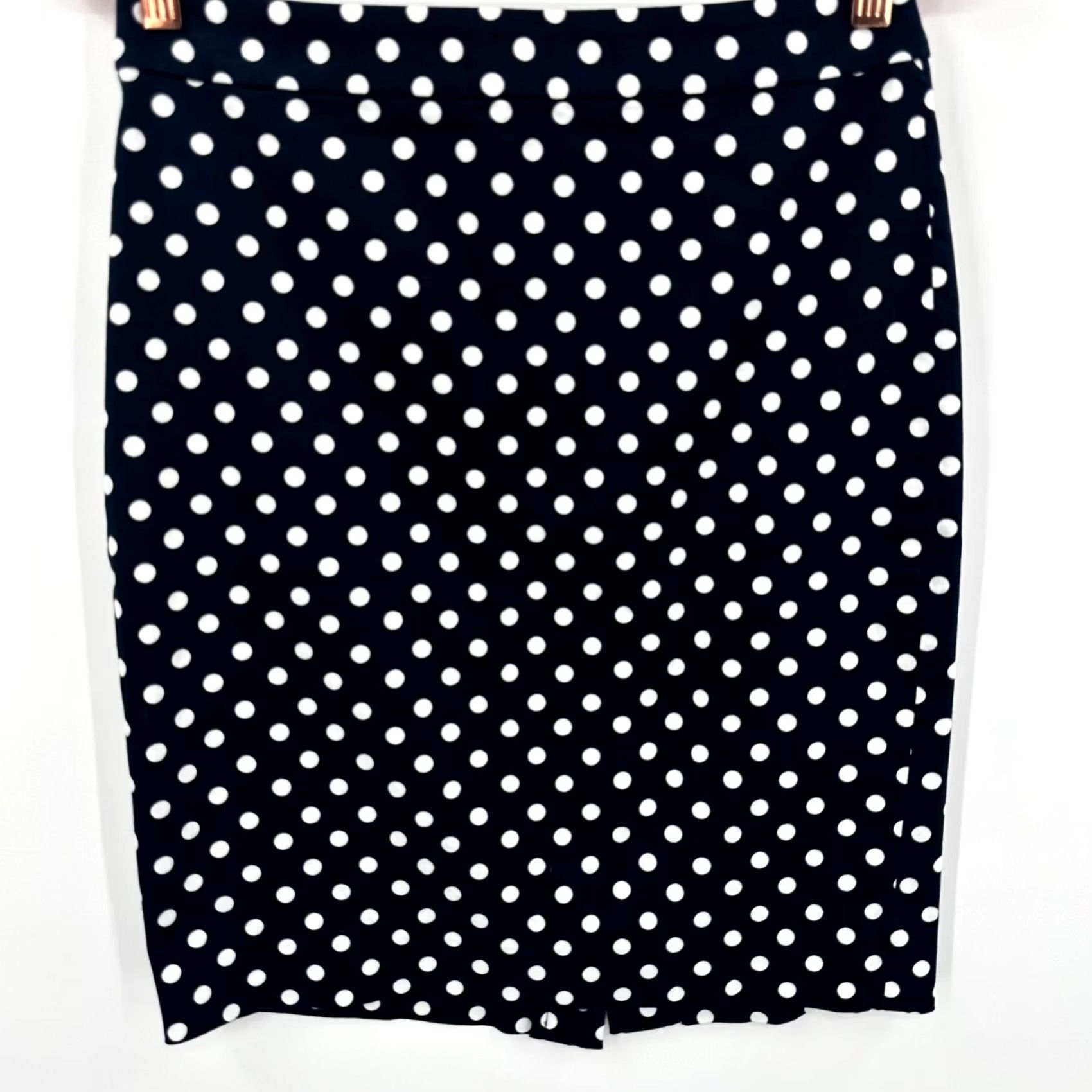 J.Crew J.Crew Skirt Womens 2 Black Polka Dot High Waisted Back Zipper Straight & Pencil Size 26" / US 2 / IT 38 - 2 Thumbnail