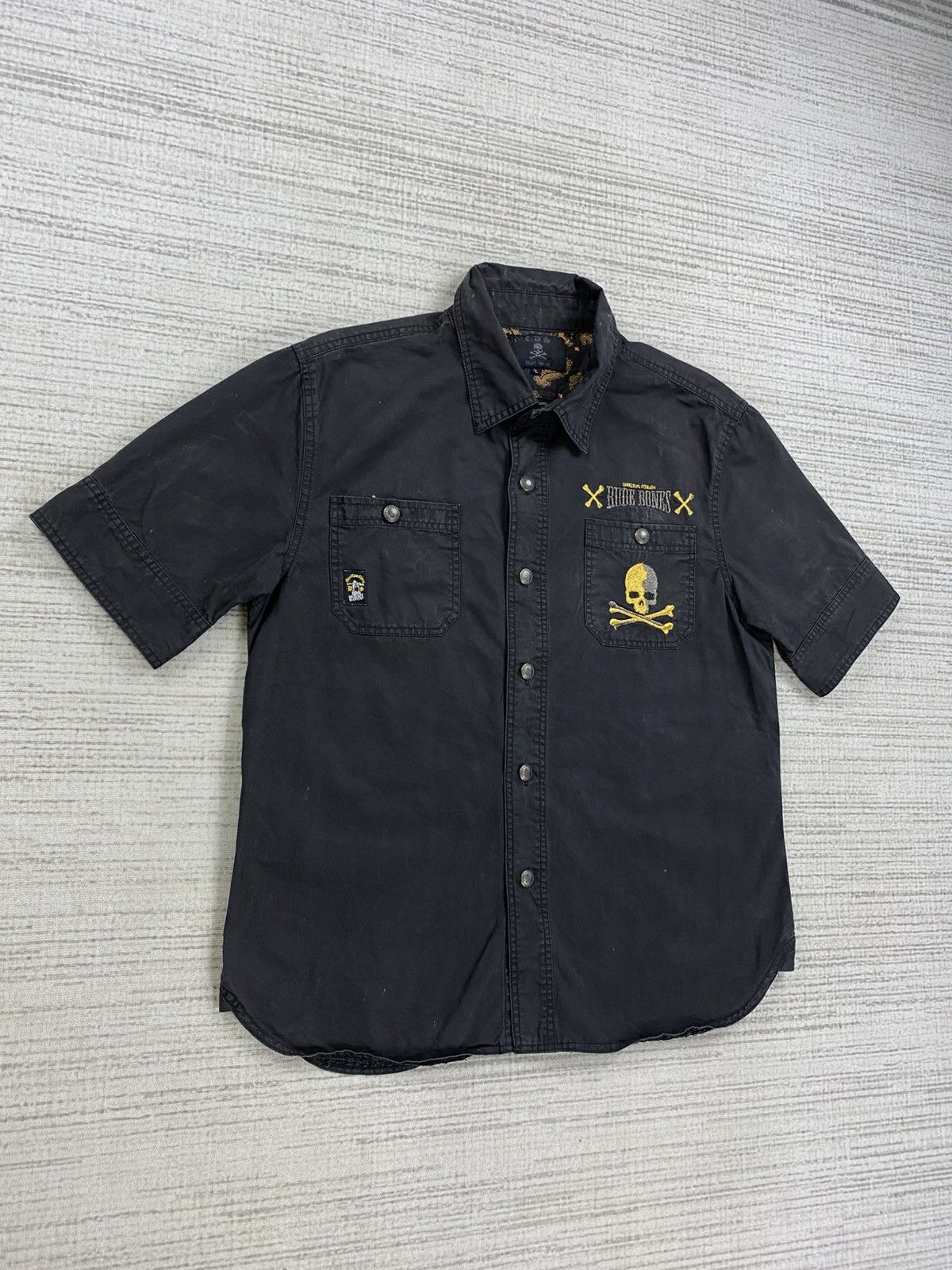 Hysteric Glamour × Vintage Vintage Rude Bones Embroidery Shortsleeve Button Ups Shirt Size US M / EU 48-50 / 2 - 3 Thumbnail