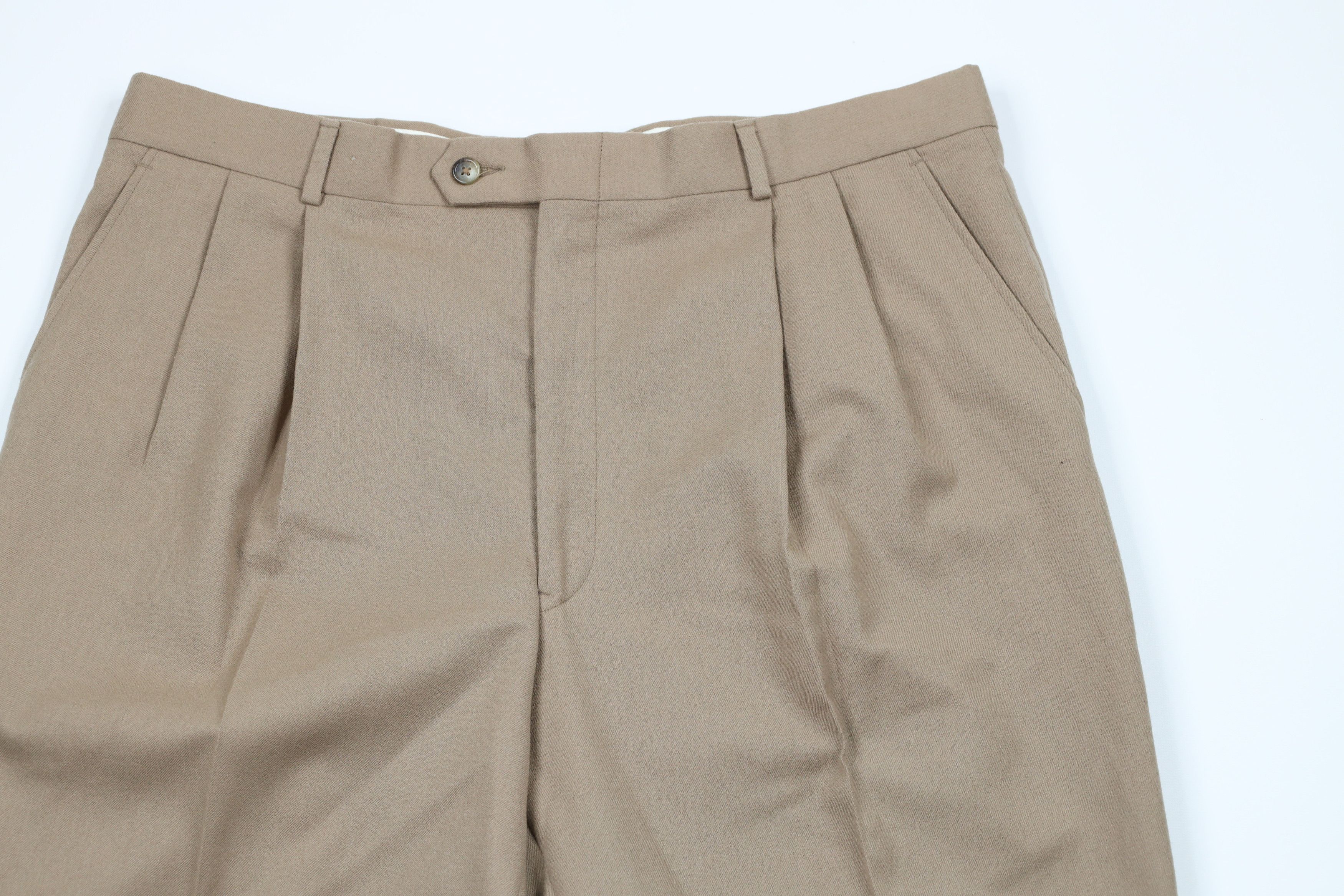 Vintage Vintage 90s Streetwear Wool Pleated Wide Leg Chino Pants USA Size US 36 / EU 52 - 2 Thumbnail
