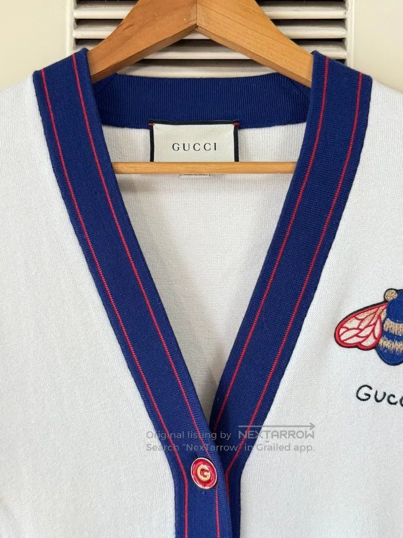 Gucci Gucci Little Bee Embroidery Knitted Cardigan coat Size XS / US 0-2 / IT 36-38 - 3 Thumbnail