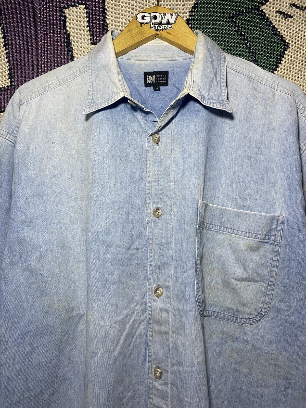 Issey Miyake Issey Miyake Design Studio Vintage 80's Sunfaded Blue Denim Size US XL / EU 56 / 4 - 2 Thumbnail