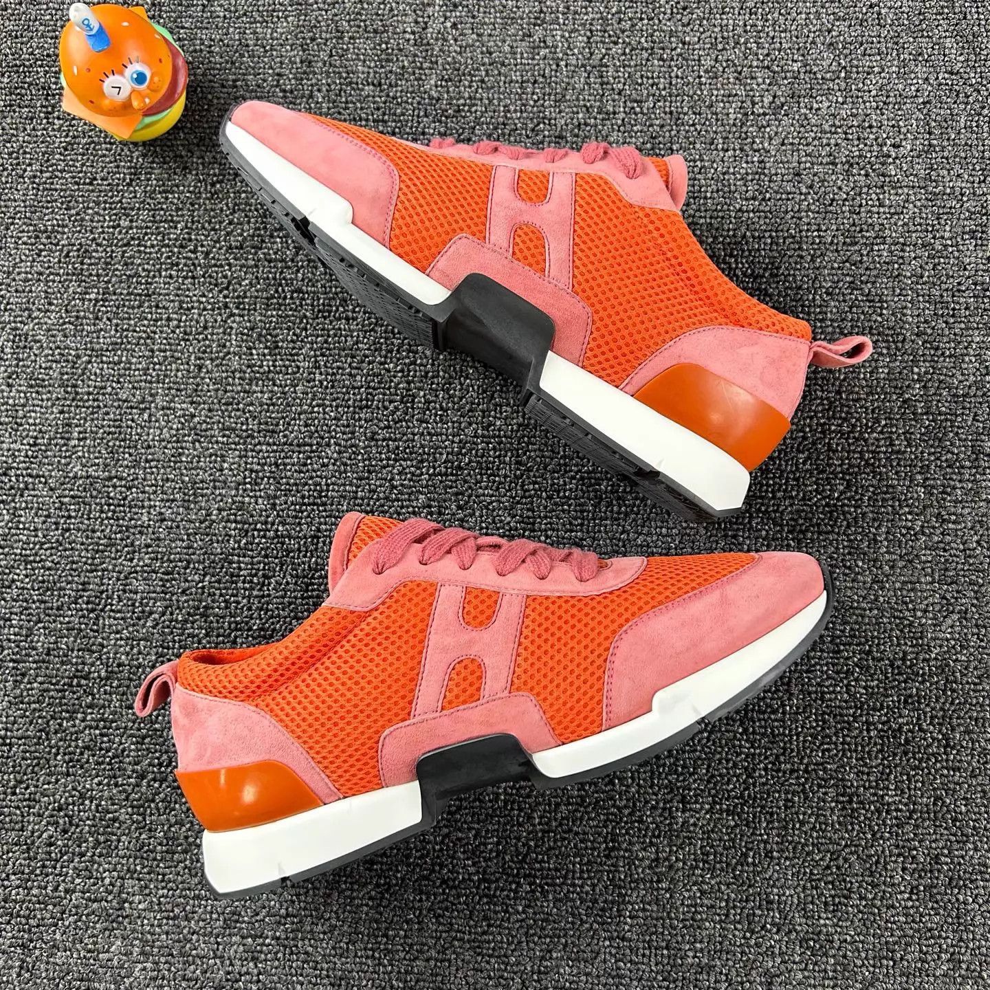 Hermes Hermes orange pink colorblock sneakers 36 Size US 5.5 / IT 35.5 - 4 Thumbnail