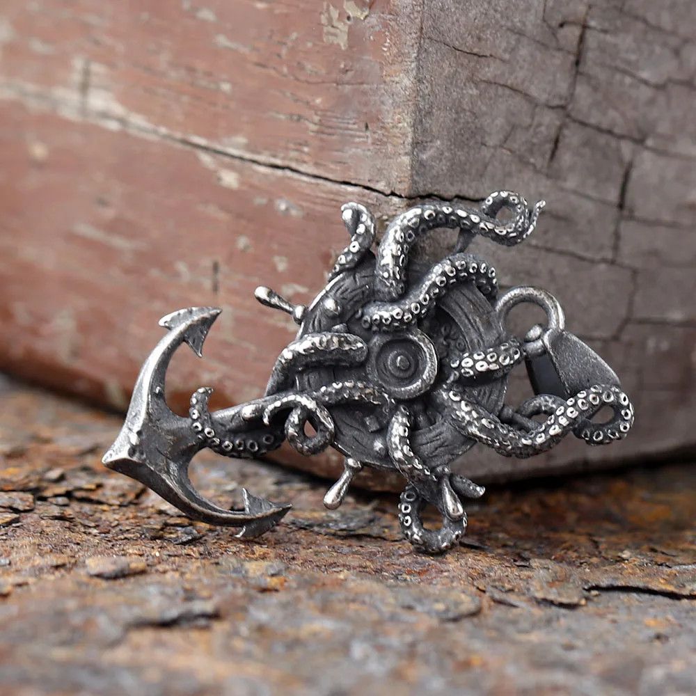 Jewelry Anchor and Squid Pendant Necklace Size ONE SIZE - 2 Thumbnail
