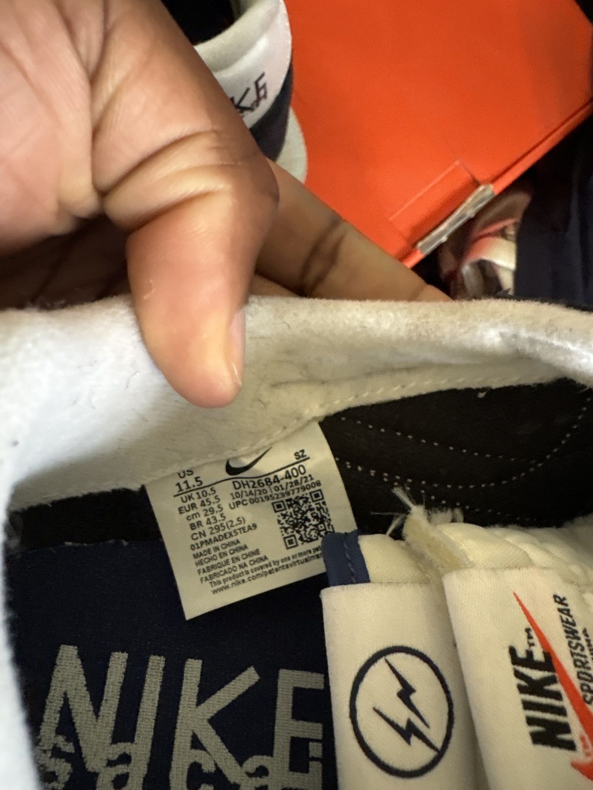 Nike sacai x Fragment Navy blue