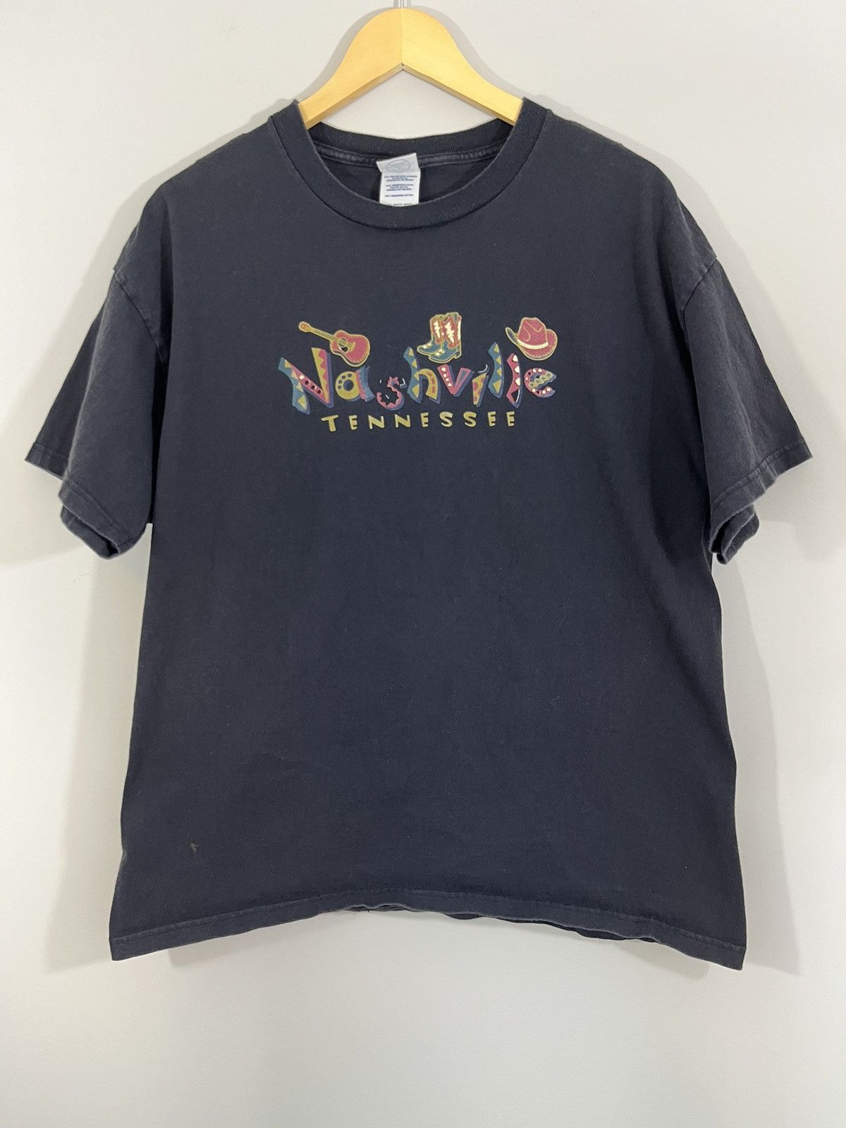 Vintage Vintage Faded Nashville Tennessee Cowboy Western Music Tee Size US XL / EU 56 / 4 - 1 Thumbnail