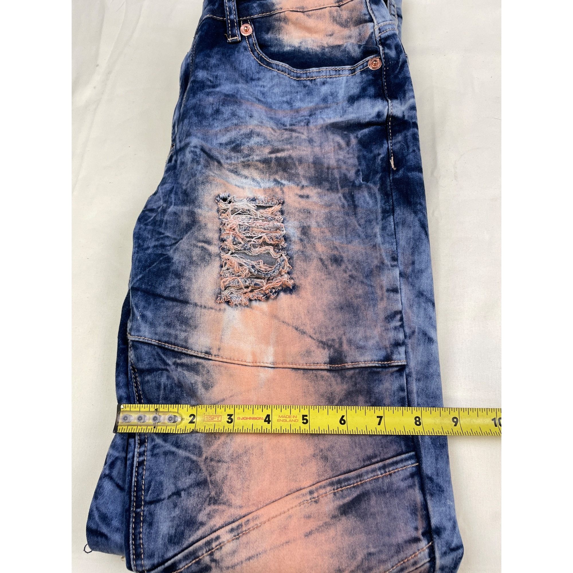 Other Mystiq Women's Blue/Orange Stretch Skinny Ripped Jeans Size Size 27" / US 4 / IT 40 - 6 Thumbnail