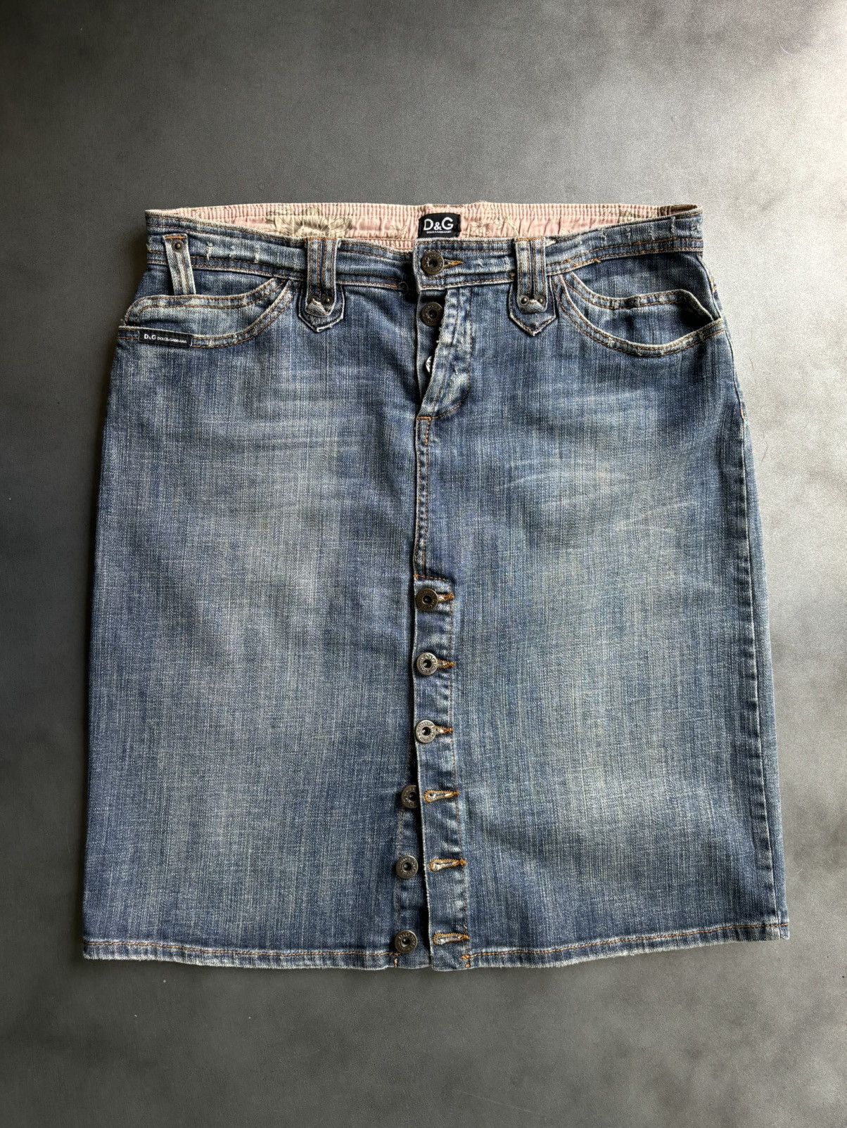 Dolce & Gabbana × Vintage Vintage Dolce & Gabbana Mini Skirt Denim Jean Short 2000s Size 33" - 2 Thumbnail