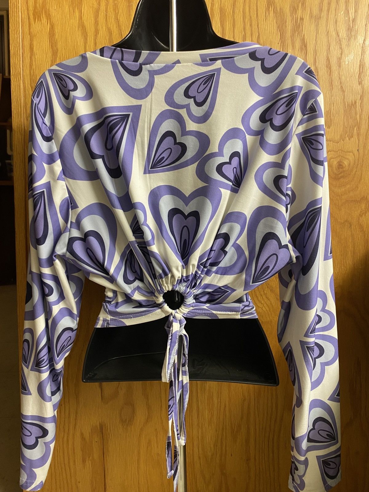 Shein Purple Heart Cropped Top Size XXL / US 16-18 / IT 52-54 - 3 Thumbnail