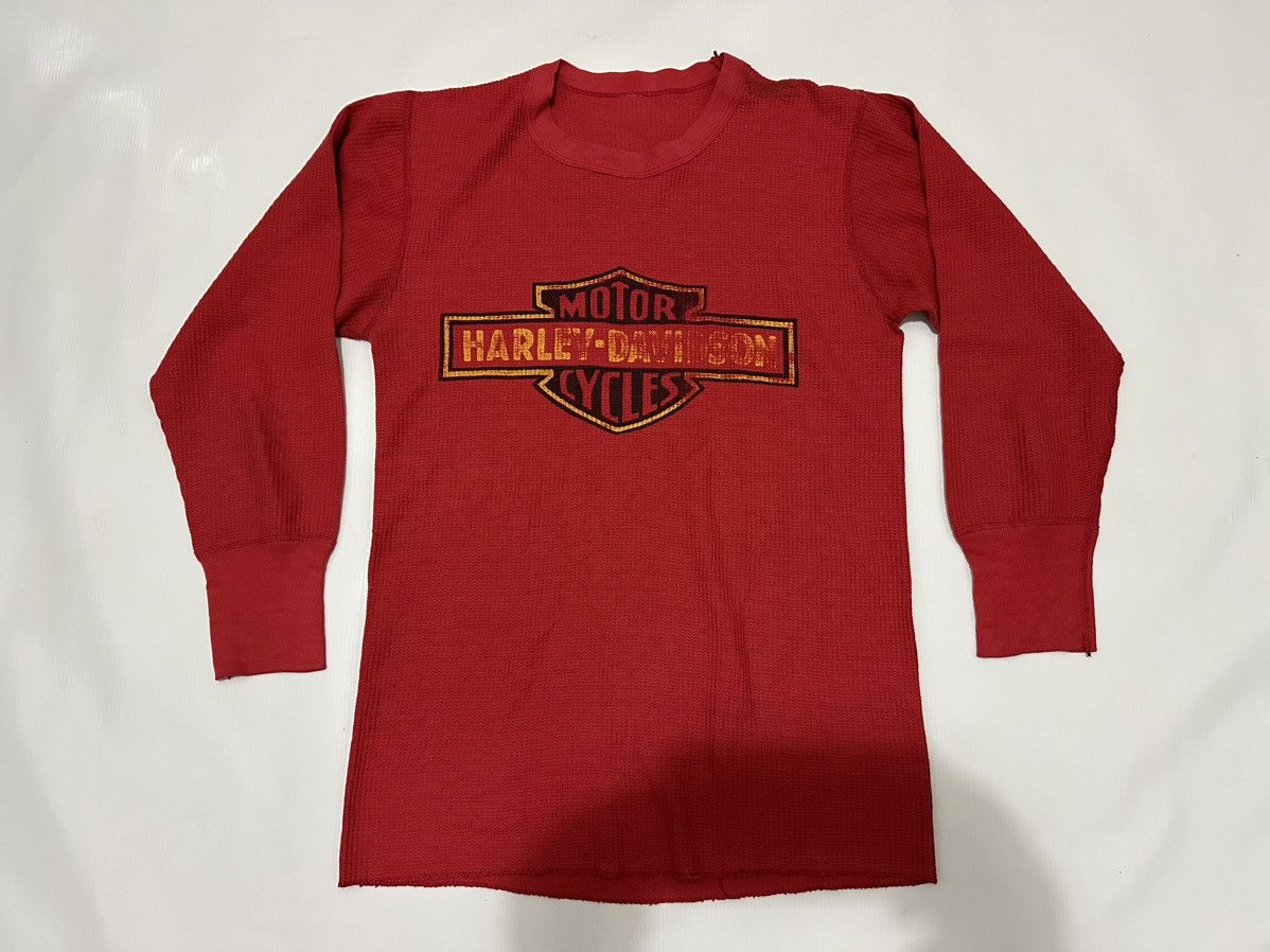 Harley Davidson Vintage Rare 80’s Harley Davidson Thermal LongSleeve T-Shirt Size US M / EU 48-50 / 2 - 3 Thumbnail