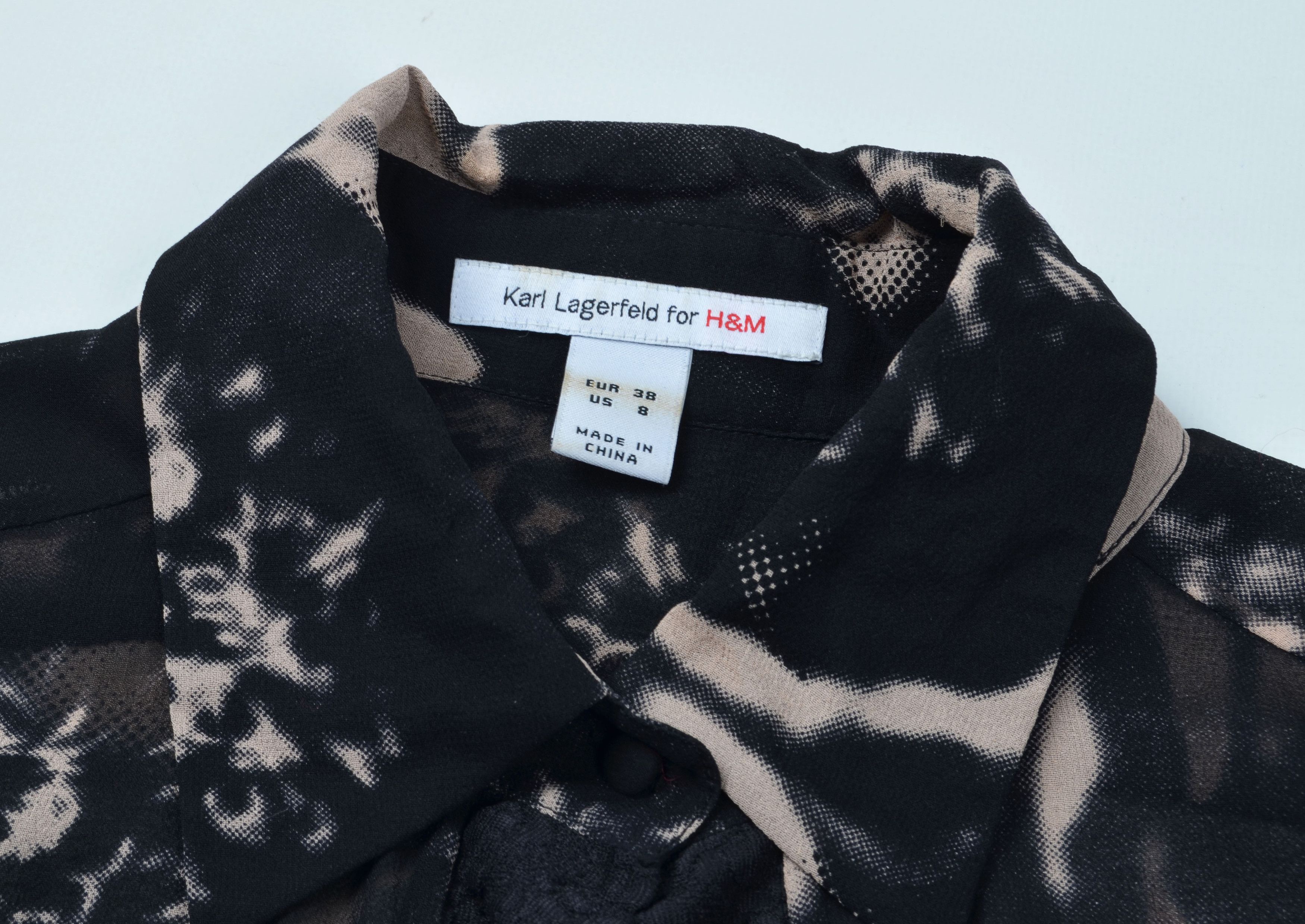 H&M Karl Lagerfeld for H&M Silk Long Sleeve Open Shirt Blouse Size M / US 6-8 / IT 42-44 - 8 Thumbnail