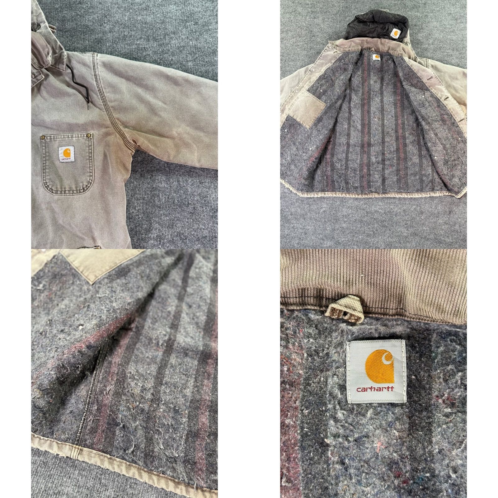 Carhartt VINTAGE Carhartt Chore Coat Duck Jacket Mens XL Gray Blanket Lined Distressed Hooded Workwear Military Jacket Gloves?? Size US XL / EU 56 / 4 - 8 Thumbnail