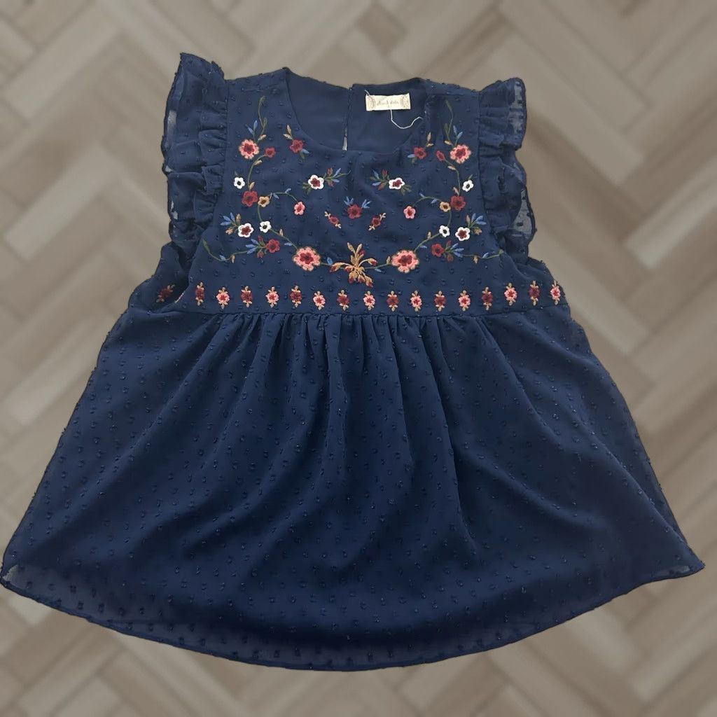Vintage Altar'd State Short Sleeve Cap Ruffle Embroidered Top Women's S Blue Shirt Size S / US 4 / IT 40 - 1 Thumbnail