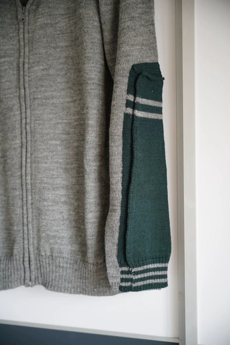Yohji Yamamoto Yohji Yamamoto Yohji Yamamoto Zipper Knit Sweater with Gre Size US L / EU 52-54 / 3 - 4 Thumbnail
