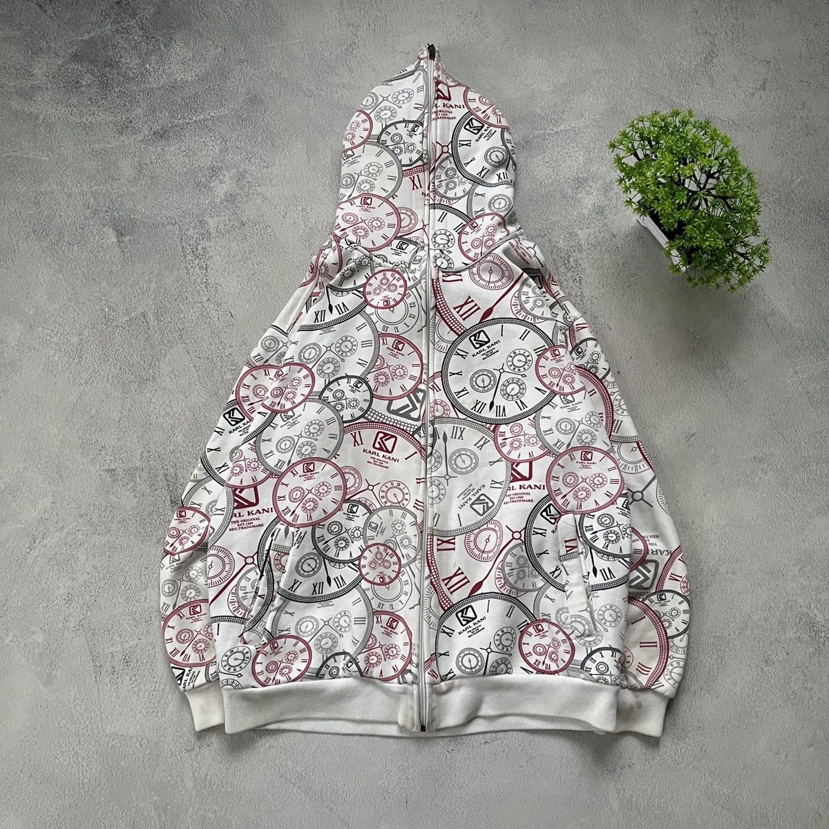 Japanese Brand × Karl Kani Vintage Karl Kani Printed Clock y2k zip hoodie Size US S / EU 44-46 / 1 - 2 Thumbnail