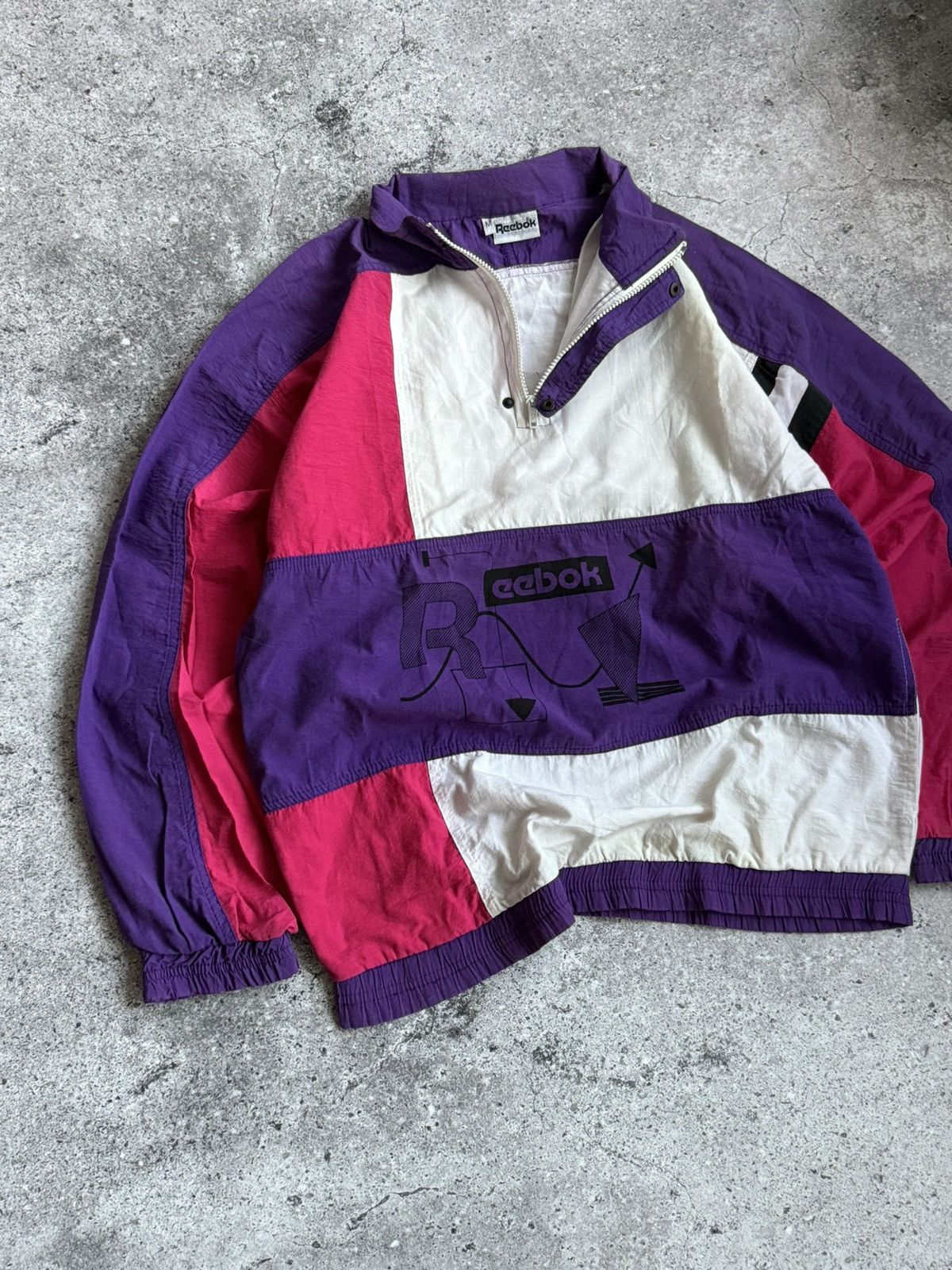 Reebok Vintage Reebok Y2K 1/3 nylon hoodie light jacket Size US M / EU 48-50 / 2 - 3 Thumbnail