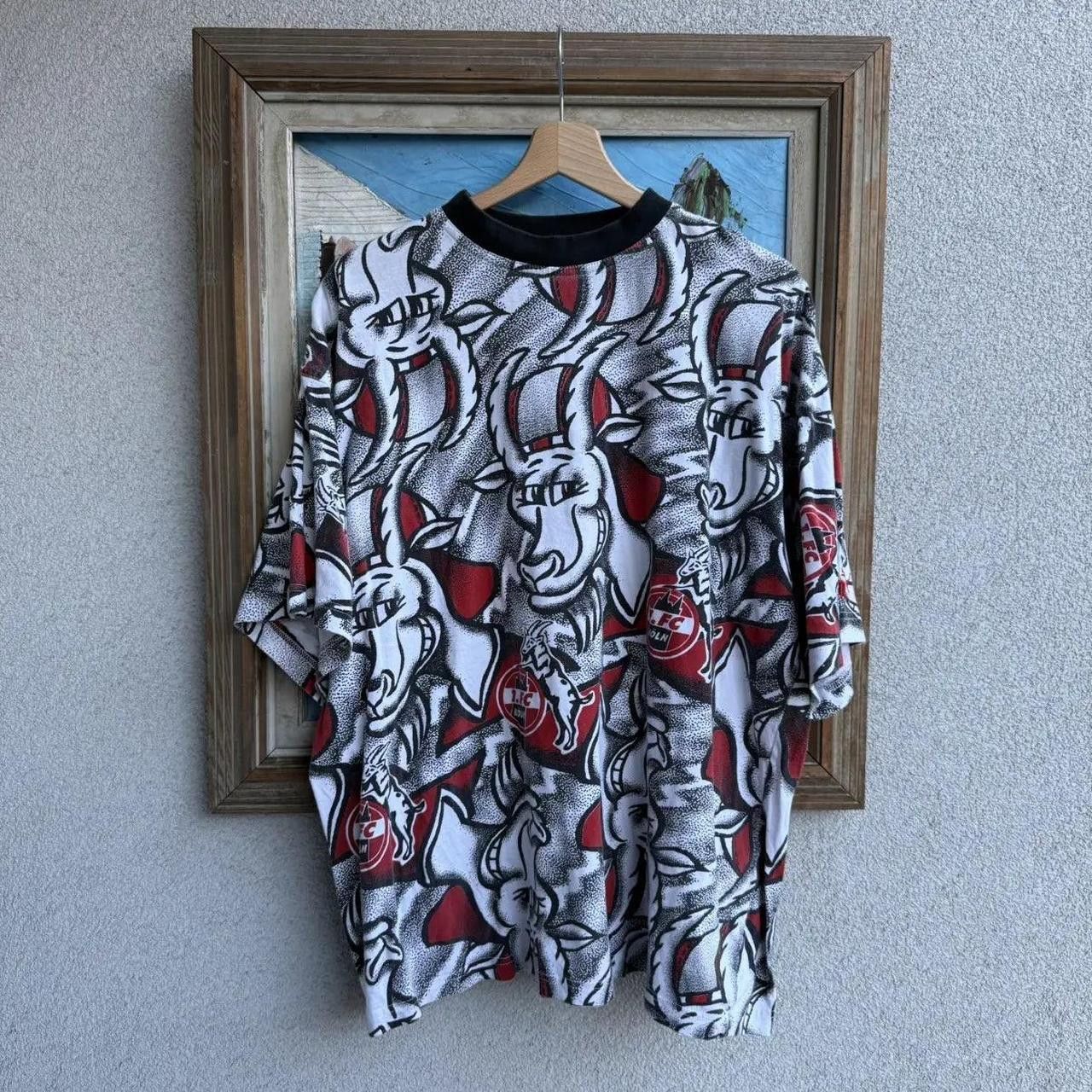 Puma Vintage 90s FC Köln T-Shirt Puma Tee All Over Print Size US L / EU 52-54 / 3 - 1 Thumbnail
