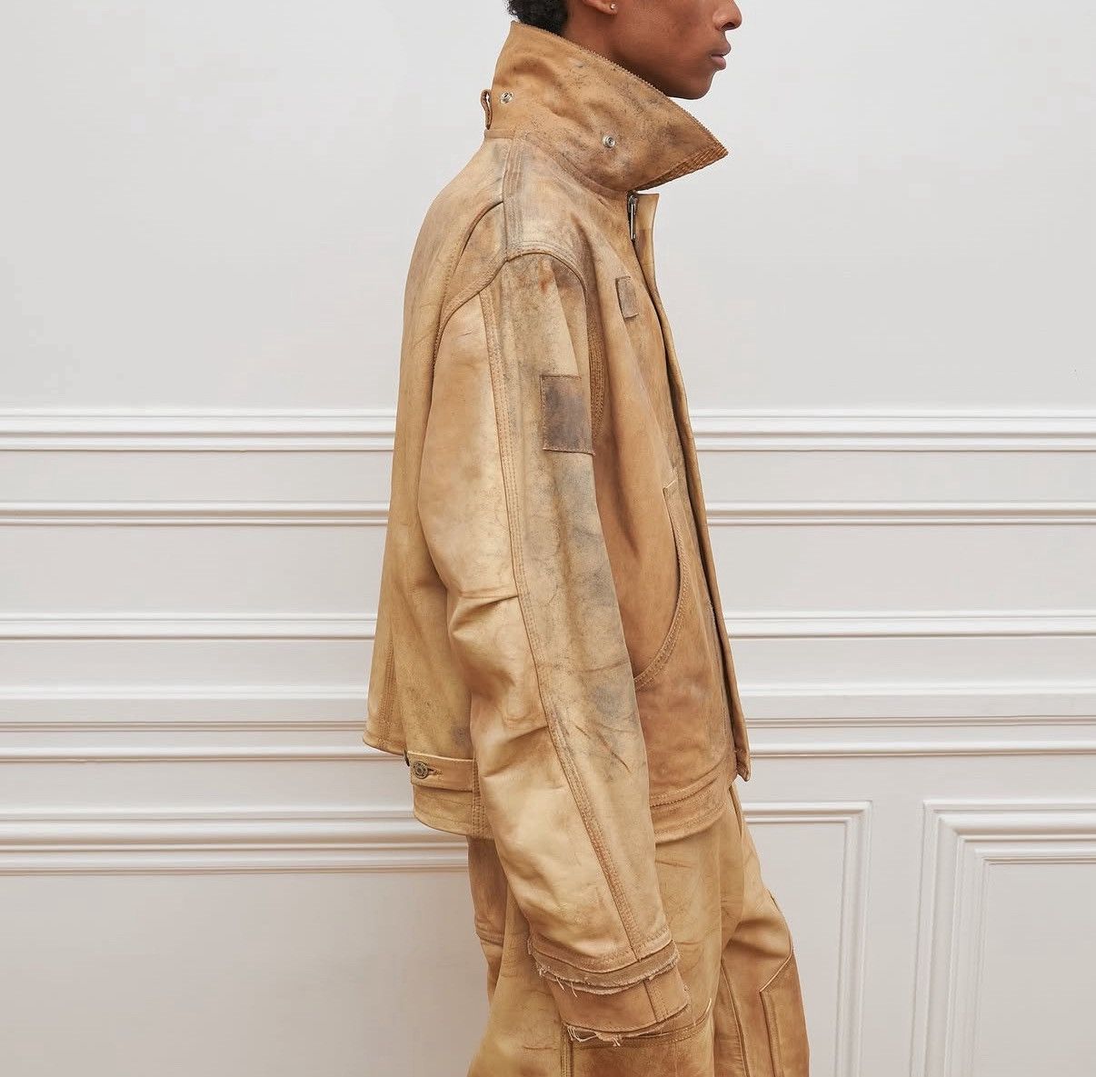 424 RARE $5k Leather Distressed “Carhartt” Work Jacket Size US M / EU 48-50 / 2 - 4 Thumbnail