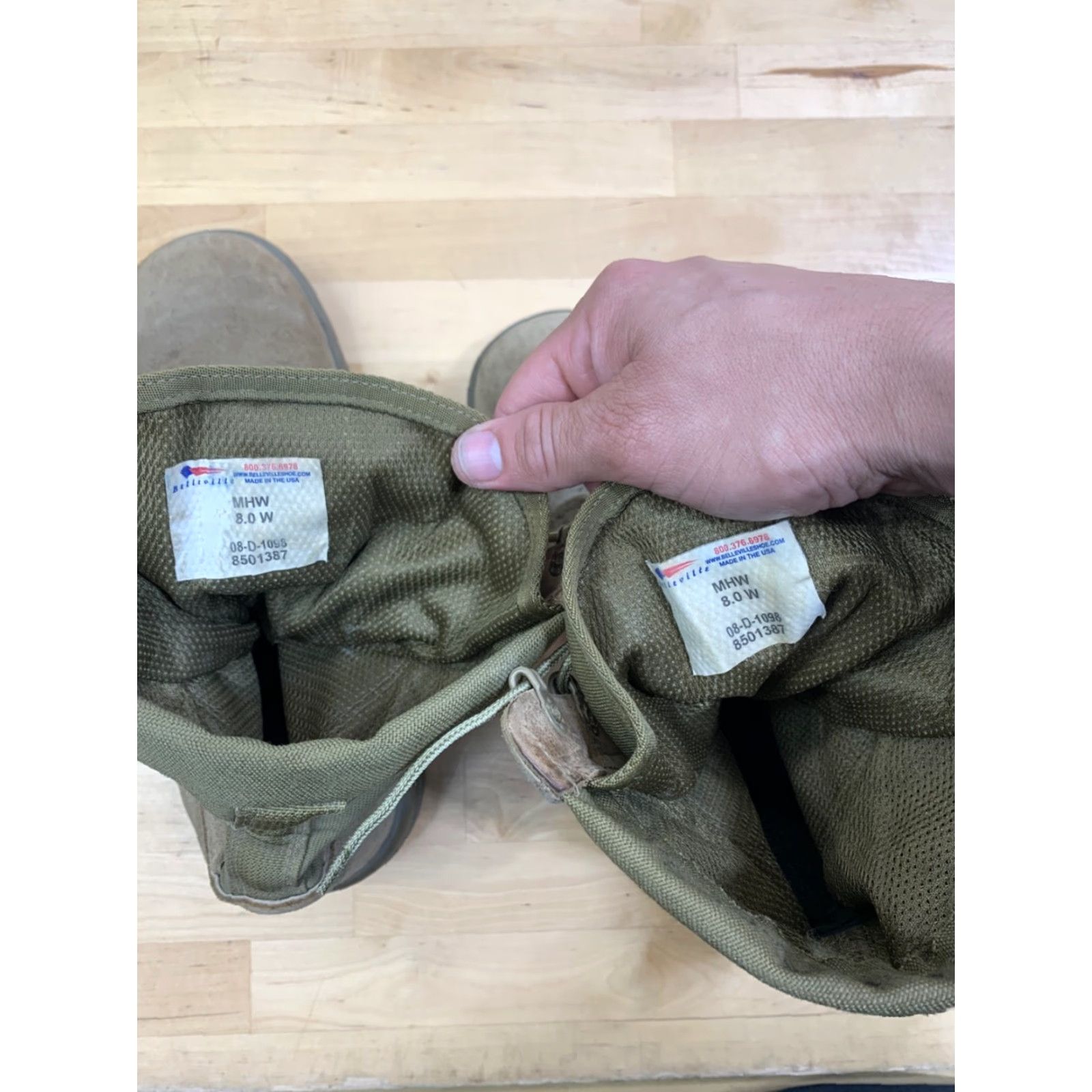 Vintage Belleville 600 Sage Tan Boots 8W Men Leather Boot Army Military Combat Rubber Sole 600 Series Sage US8 Size US 8 / EU 41 - 2 Thumbnail