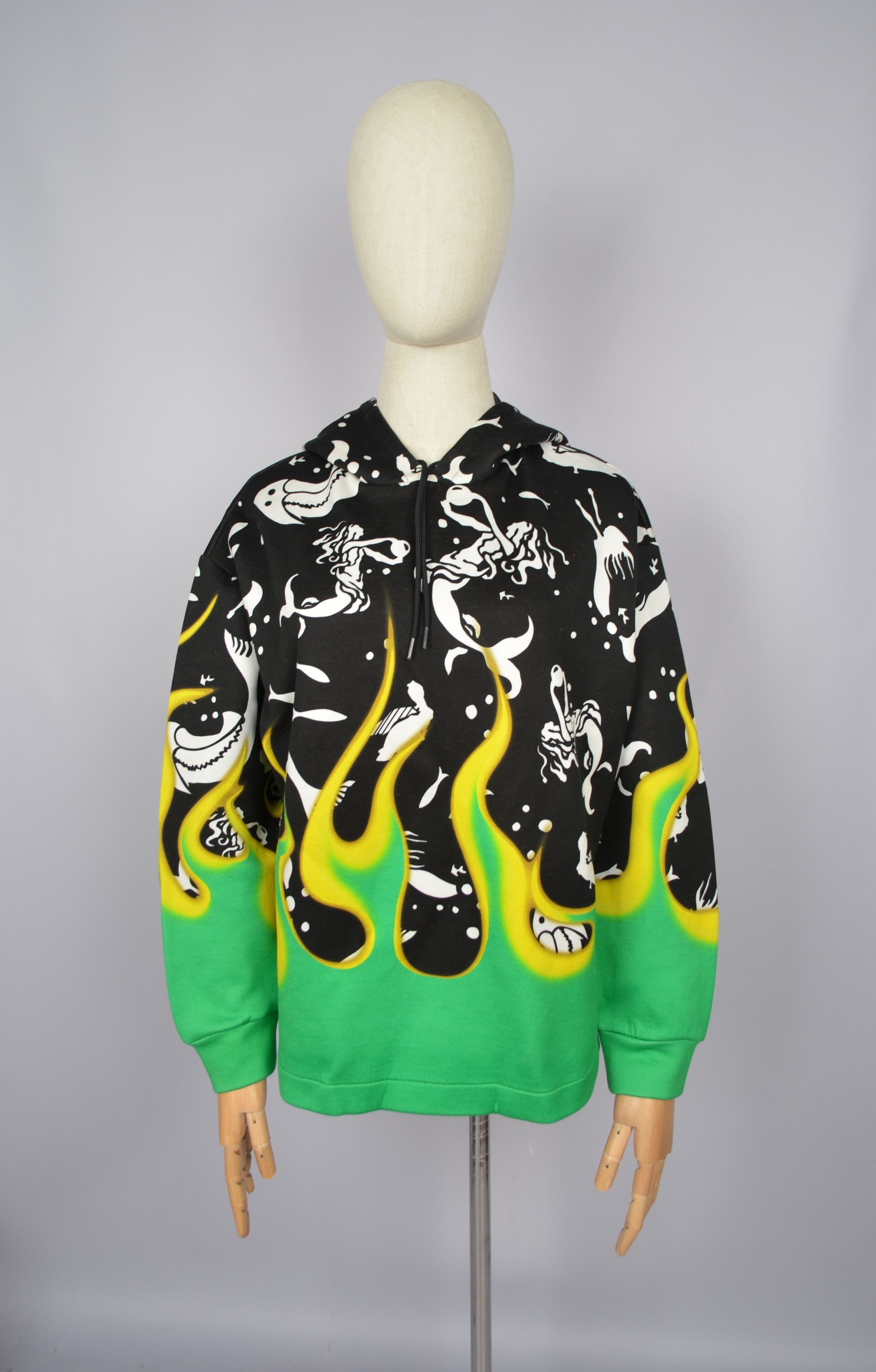 Prada PRADA Special Edition Mermaid Flames Hoodie Size S VERY RARE Size S / US 4 / IT 40 - 1 Thumbnail
