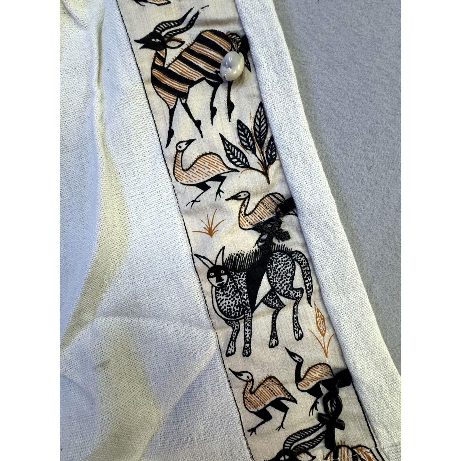 Vintage Ashro Skirt Womens Small White Animal Print A Line Midi Lined Boho Size 28" / US 6 / IT 42 - 5 Thumbnail