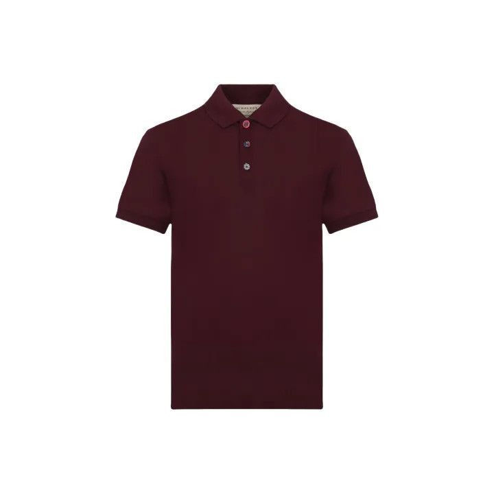 Burberry Burberry Burberry Burgundy Short Sleeve Polo Shirt-2507 Size US M / EU 48-50 / 2 - 1 Thumbnail