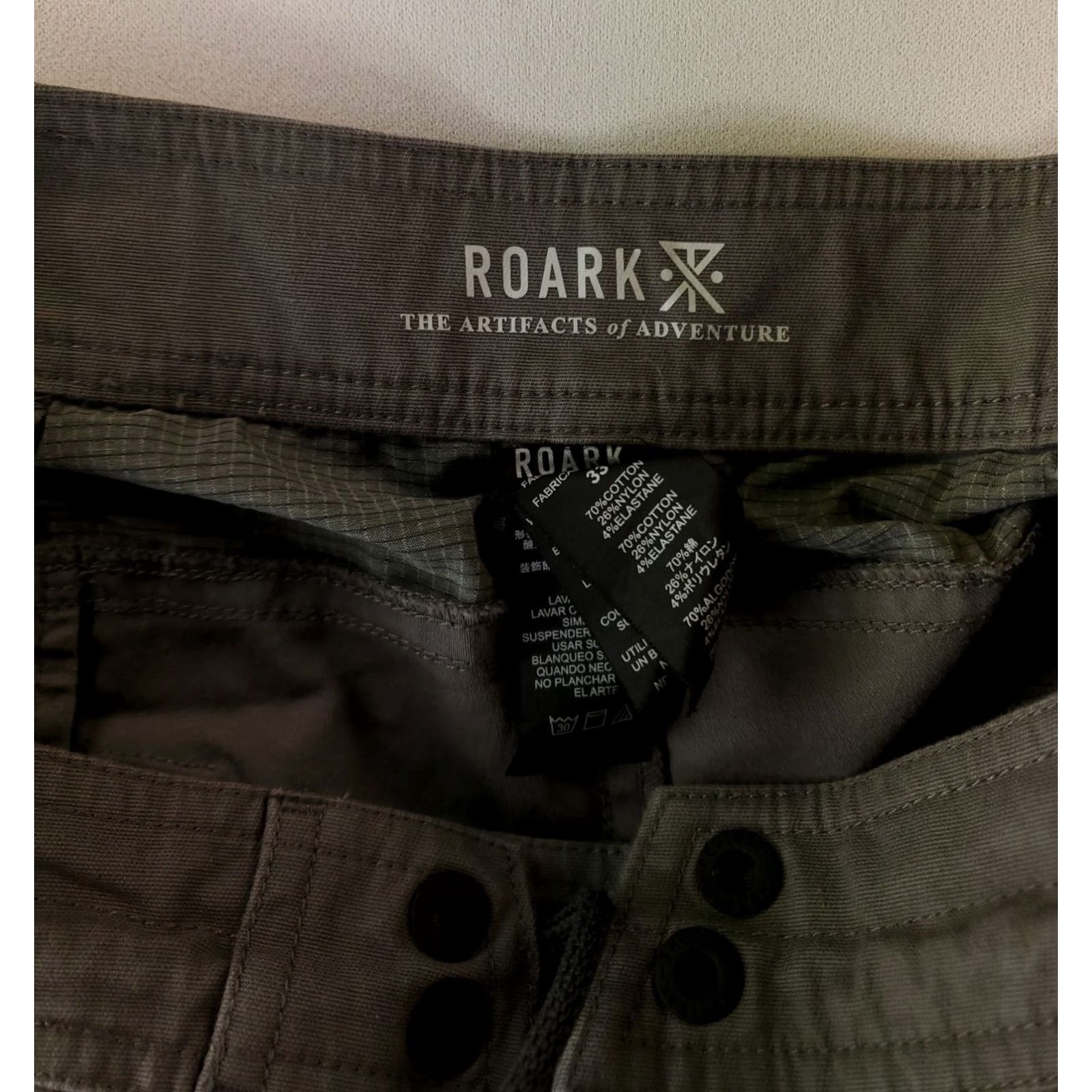 Roark Roark Layover Green Drawstring Casual Pants Mens 34 Inseam 30 Trousers Gray 33 (34x30 Actual) Size US 34 / EU 50 - 2 Thumbnail