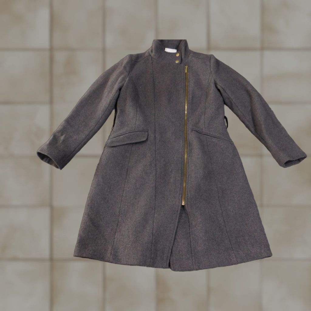 Cole Haan VINTAGE Cole Haan Signature Coat Womens 8 Gray Wool Blend Asymmetrical Zip Long Jacket Size M / US 6-8 / IT 42-44 - 1 Thumbnail