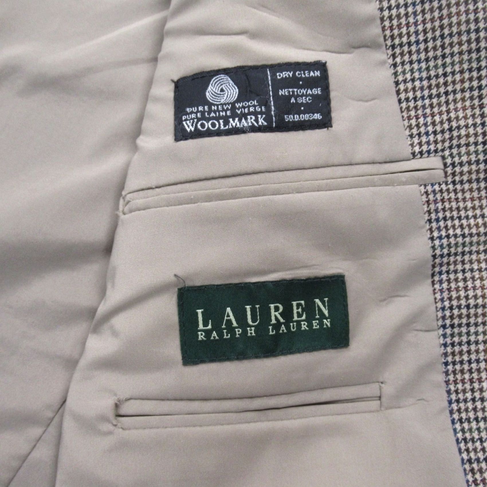 Ralph Lauren Lauren Ralph Lauren Wool Blazer Mens 40R Brown Houndstooth 2 Button Single Vent Blazer Size 40R - 3 Thumbnail