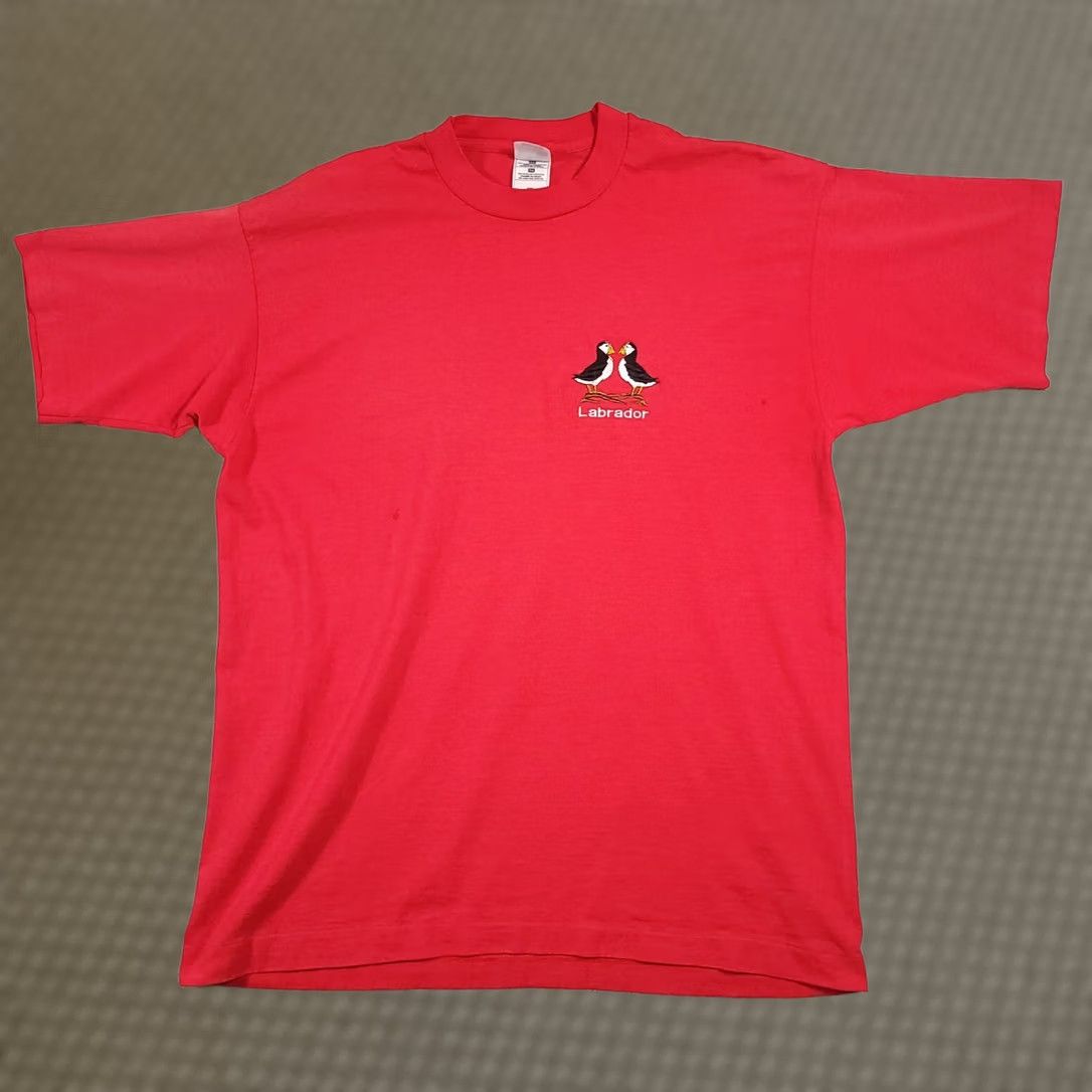 Fruit Of The Loom VINTAGE Labrador T Shirt Mens XL Red Atlantic Puffin Bird Canada Souvenir Nike Size US XL / EU 56 / 4 - 1 Thumbnail