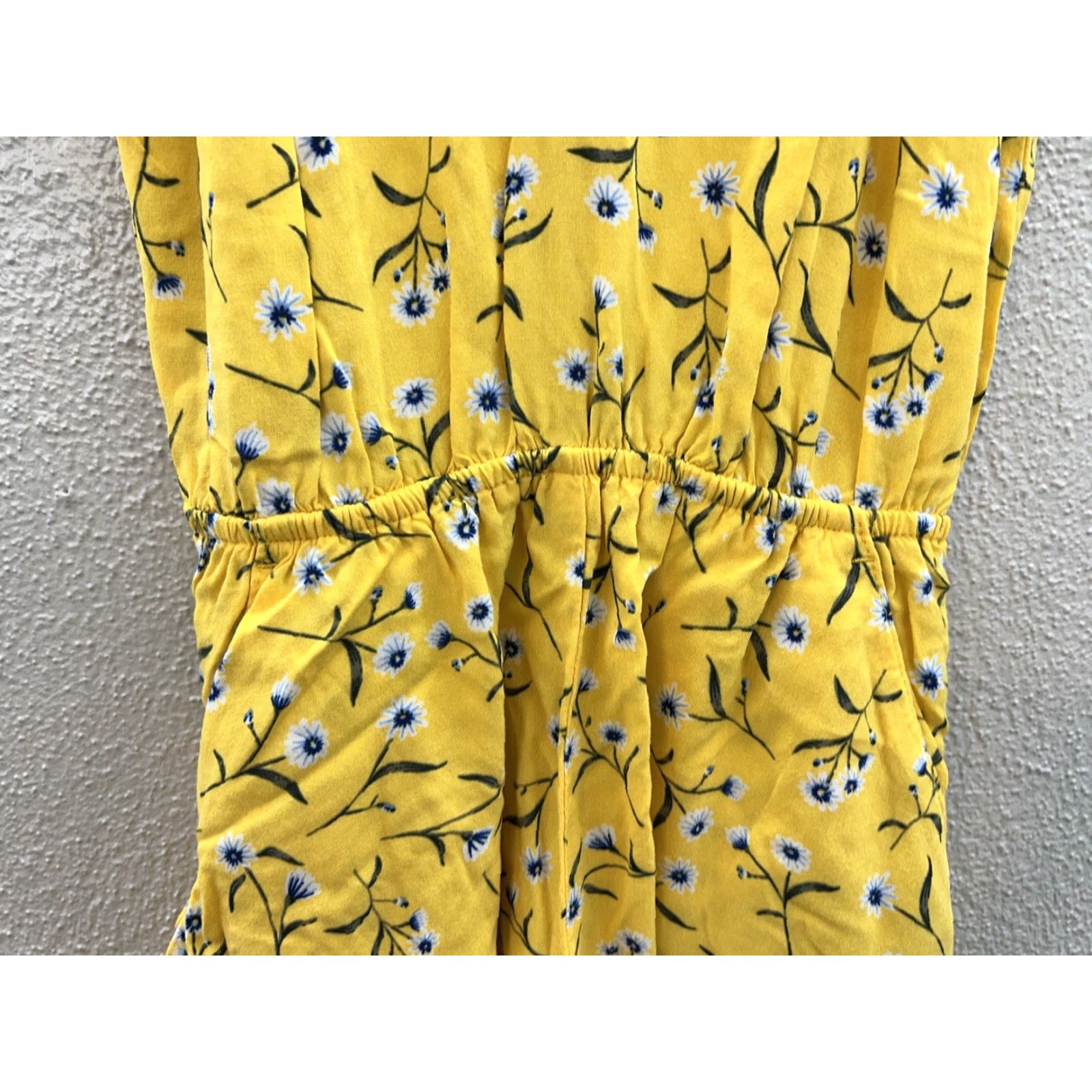 H&M Womens Divided by H&M Yellow Floral Spaghetti Strap Romper Size 0 Size 25" / US 0 / IT 36 - 5 Thumbnail