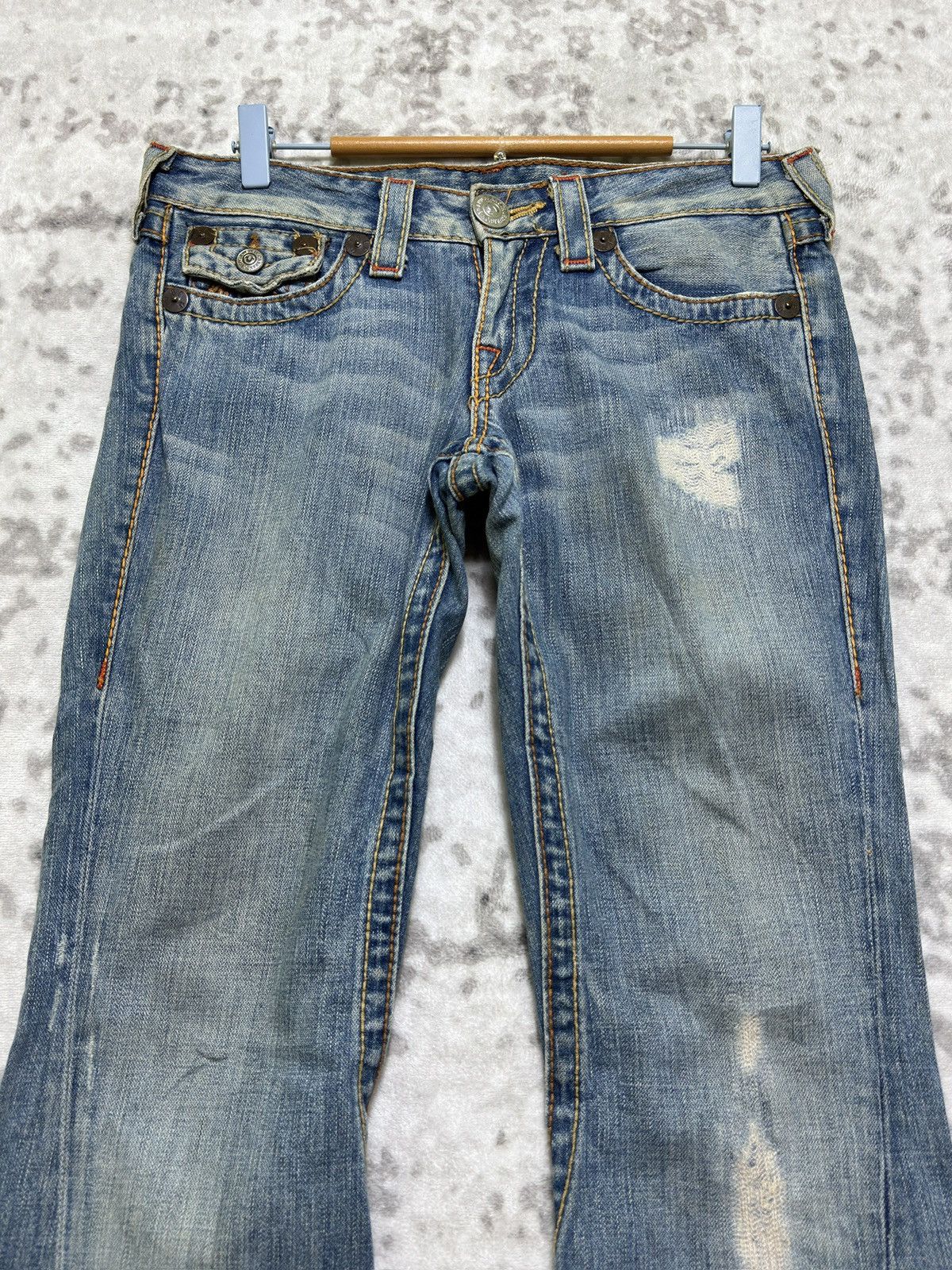True Religion True Religion Joey Big T Bootcut Low Rise Distressed Jeans Size US 30 / EU 46 - 3 Thumbnail