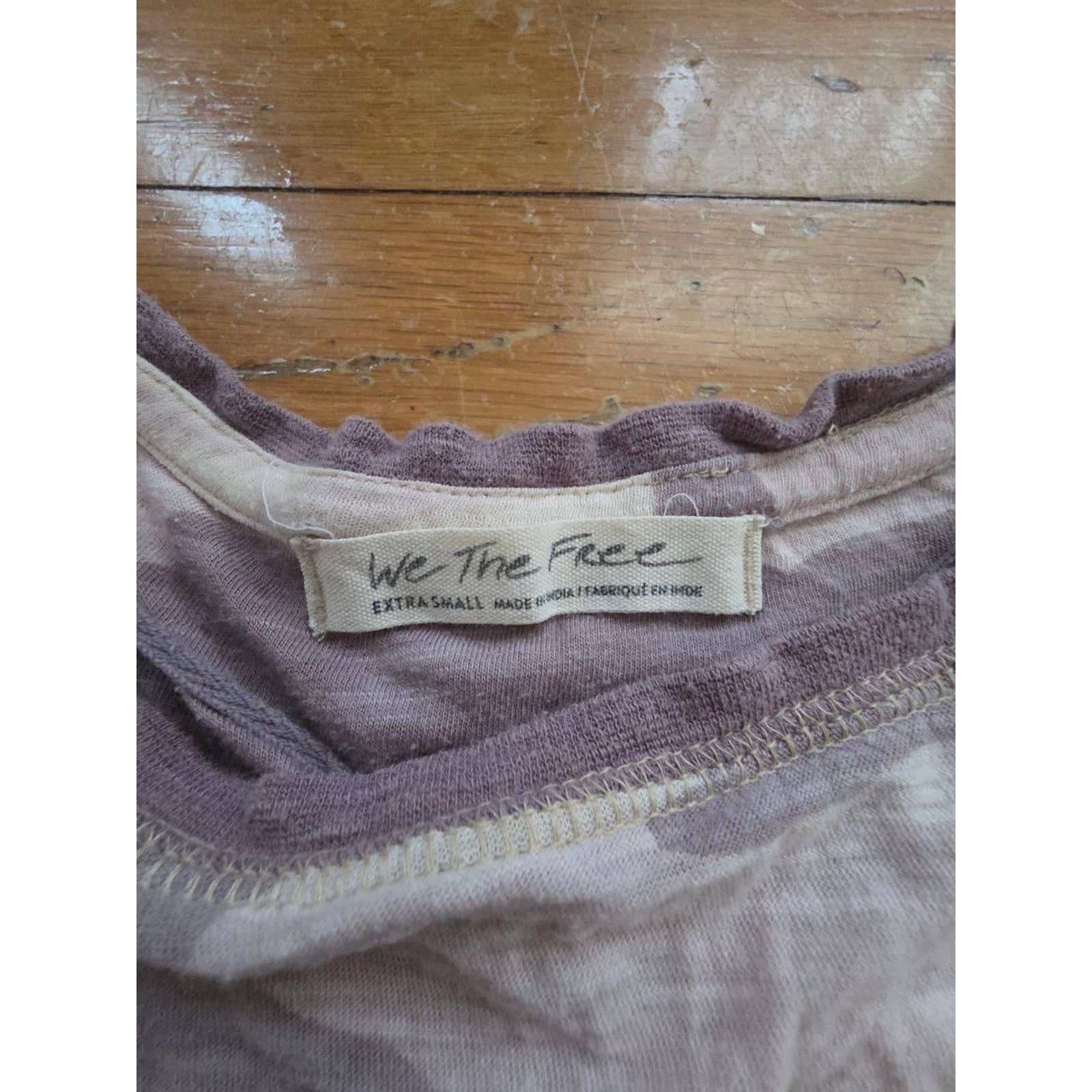 Free People We the Free Women's Camo Maybelle Tee Top Purple XS A001154 Size XS / US 0-2 / IT 36-38 - 3 Thumbnail