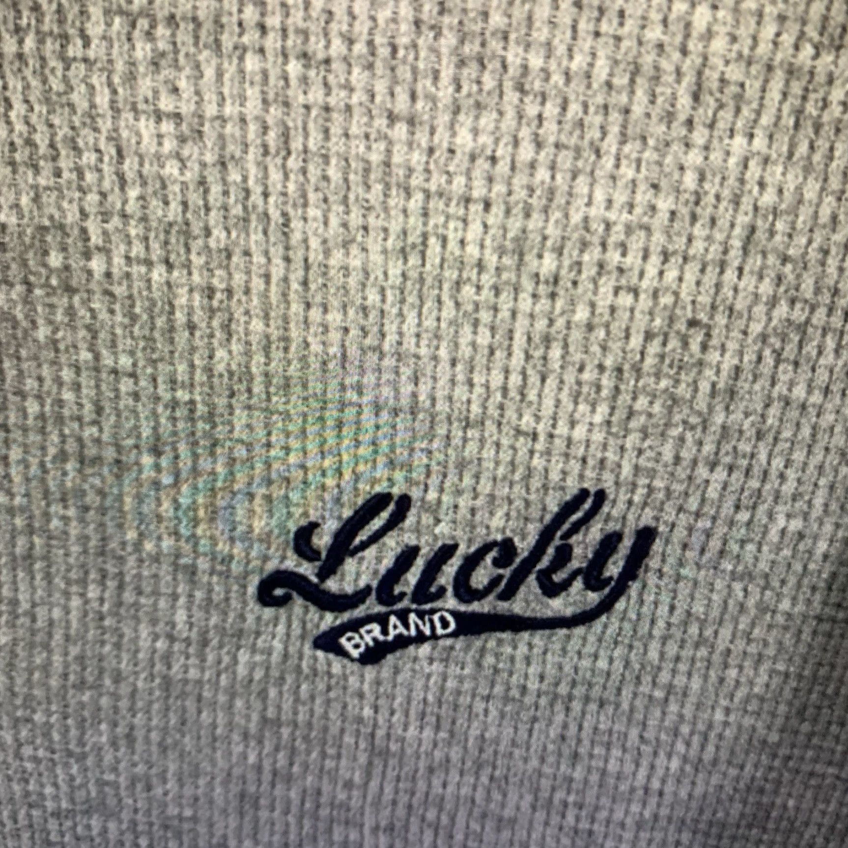 Lucky Brand VINTAGE Lucky Brand Thermal Shirt Men XL Henley Long Sleeve 90s Outdoor Logo Gray Size US XL / EU 56 / 4 - 4 Thumbnail