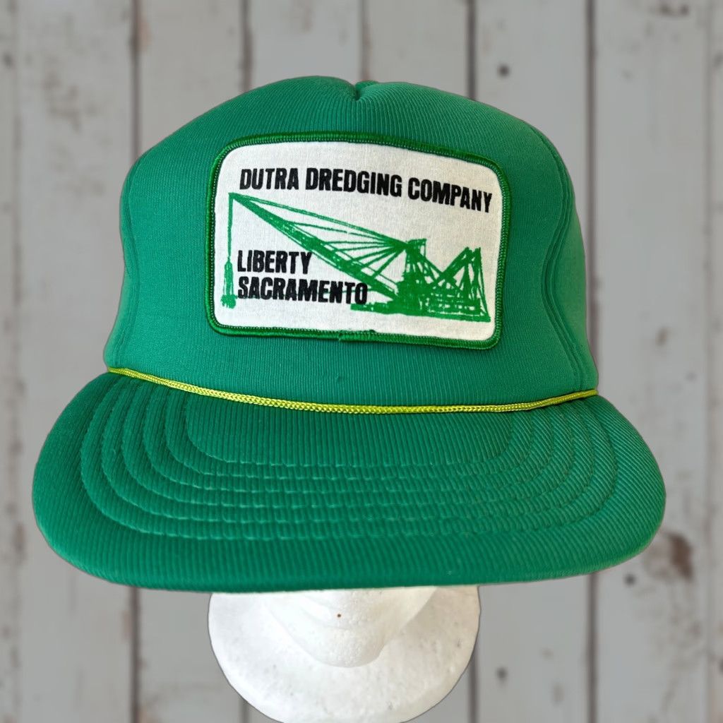 Vintage VINTAGE Dutra Dredging Company LIberty Sacramento Trucker Hat Green Thick Size ONE SIZE - 1 Thumbnail