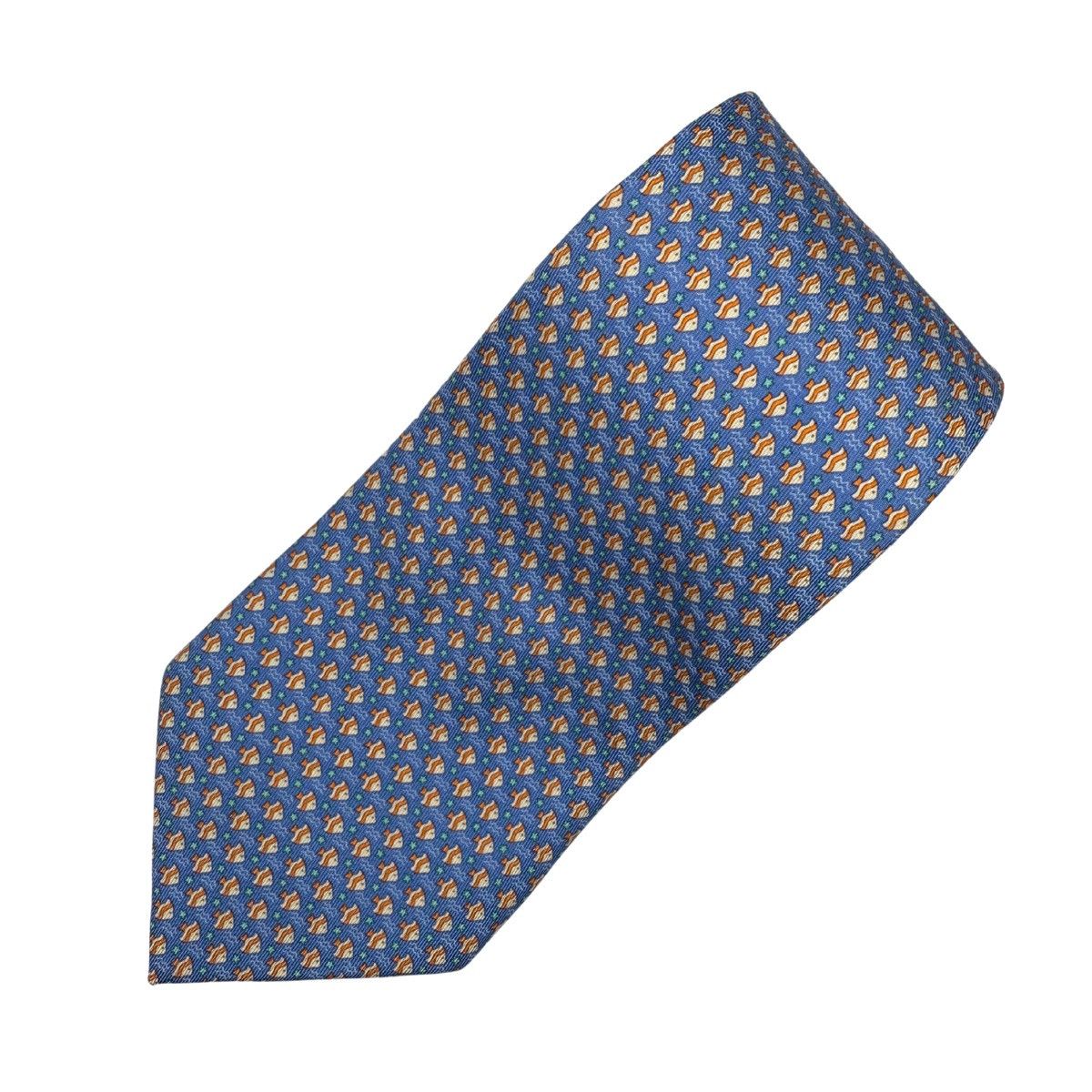 Salvatore Ferragamo Salvatore Ferragamo Silk Tie, Blue, Made in Italy, Like New Size ONE SIZE - 2 Thumbnail